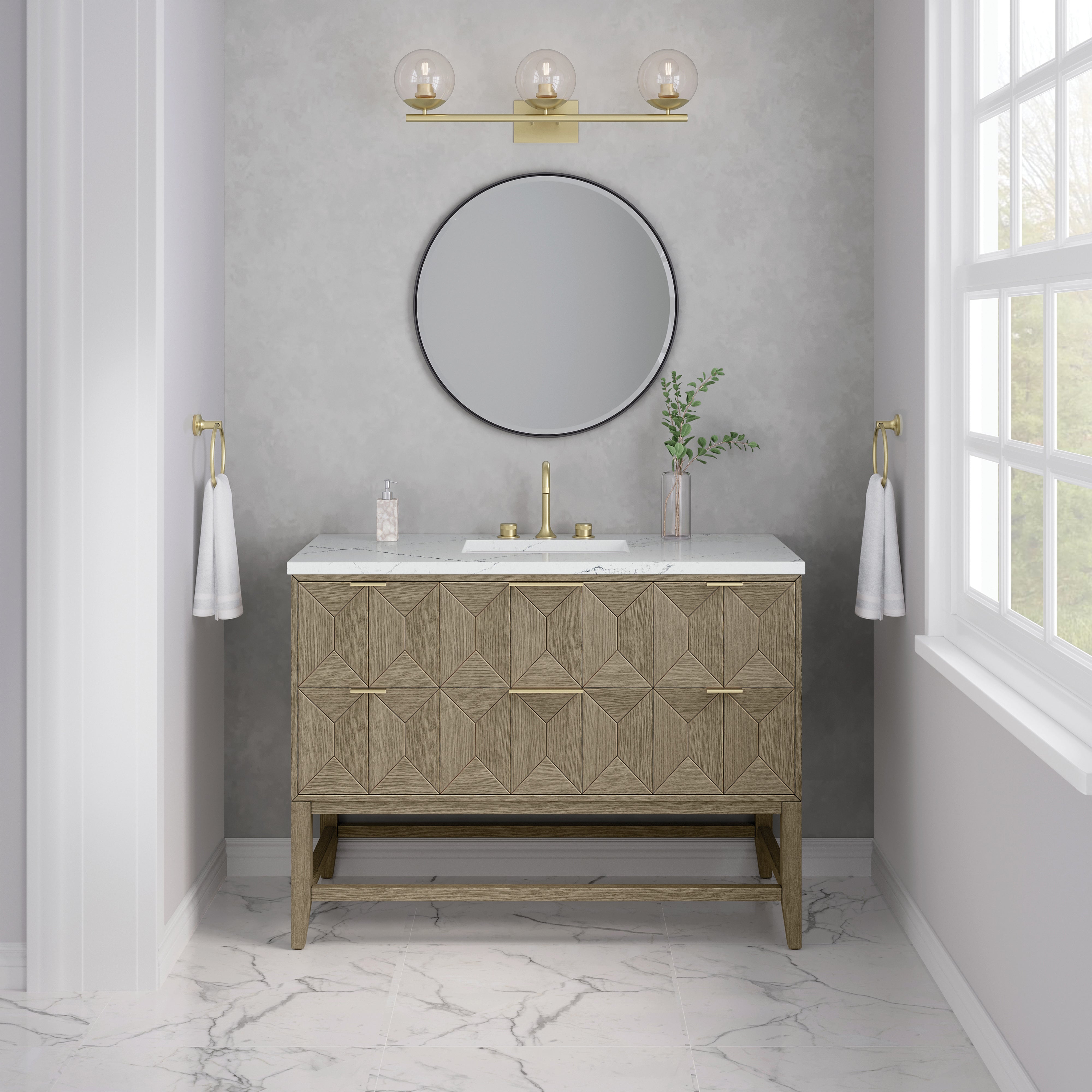 Pebble Oak / Ethereal Noctis - 3 Faucet Holes