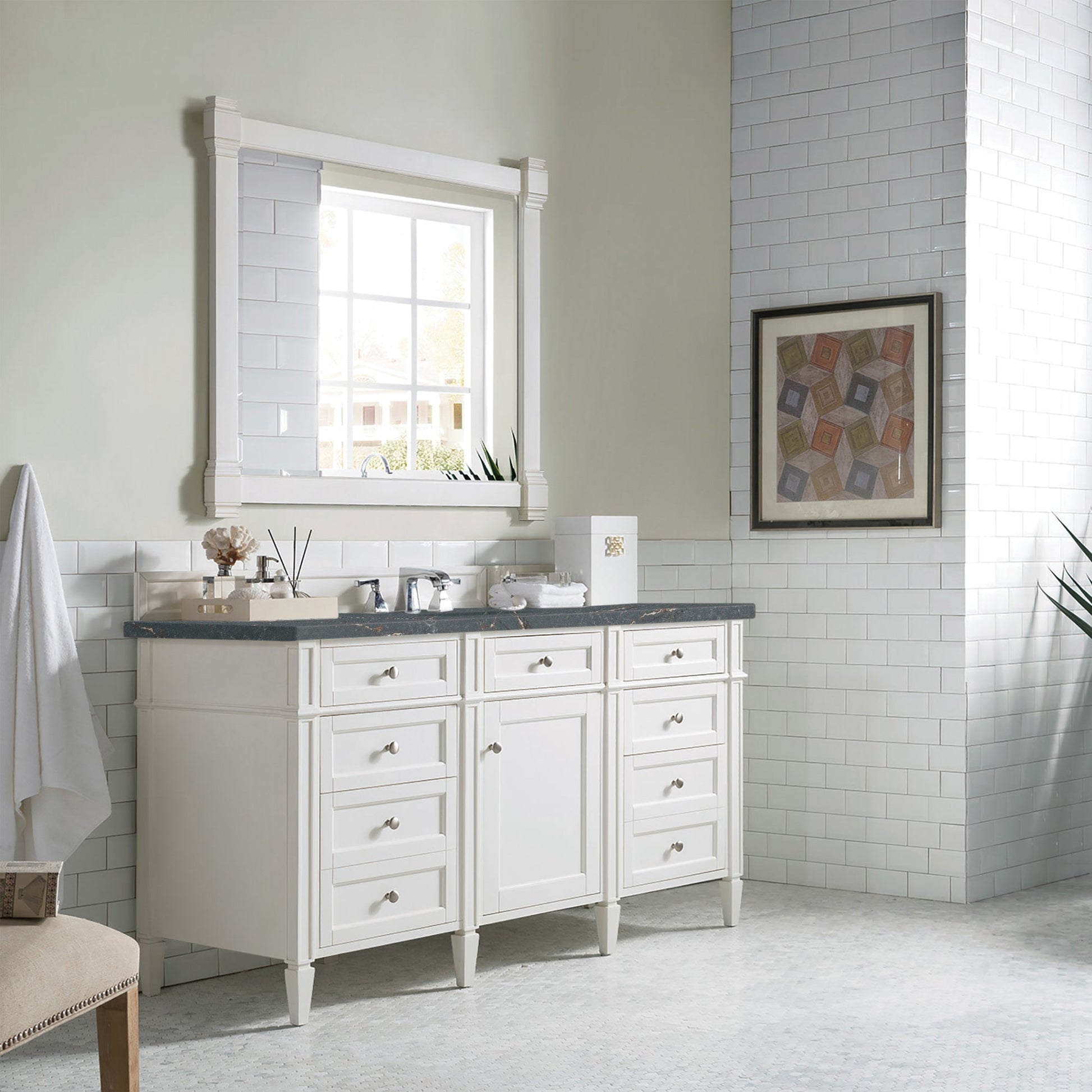 Bright White / Parisien Bleu - 3 Faucet Holes