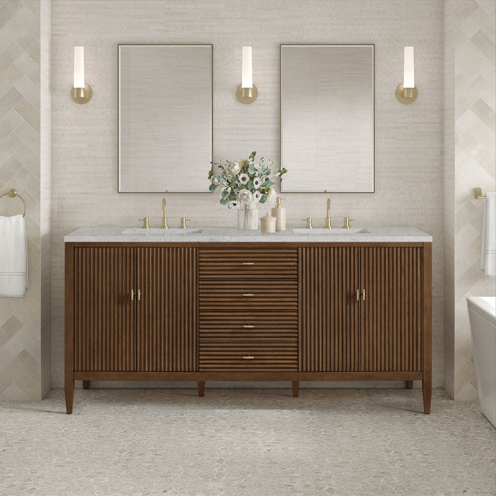Mid-Century Walnut / Eternal Jasmine Pearl - 3 Faucet Holes