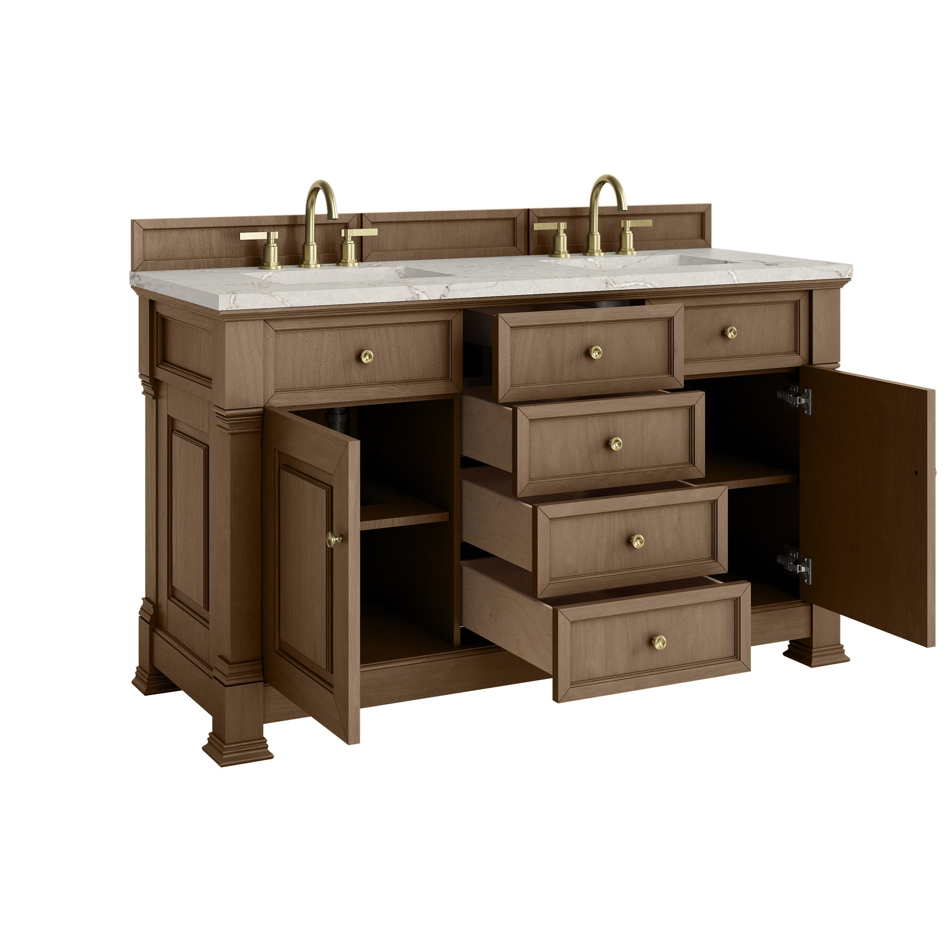 Pecan / Victorian Silver - 3 Faucet Holes