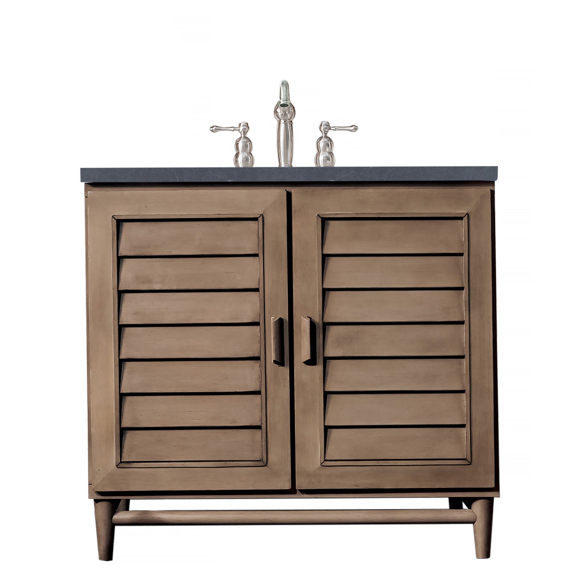Whitewashed Walnut / Charcoal Soapstone - 3 Faucet Holes