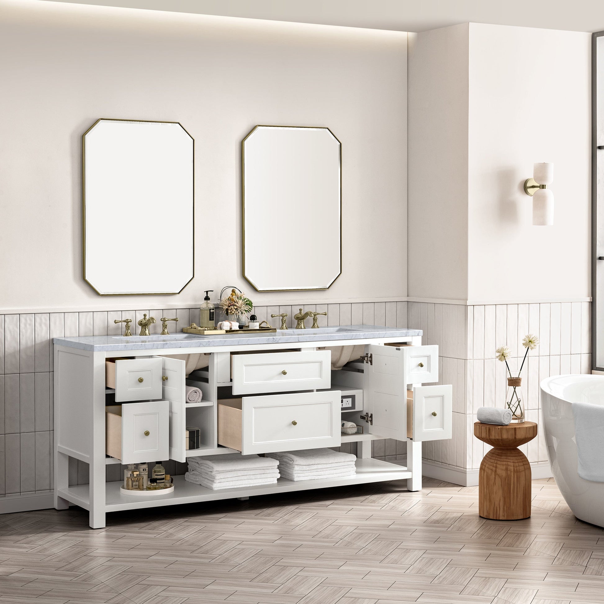 Bright White / Carrara White - 3 Faucet Holes