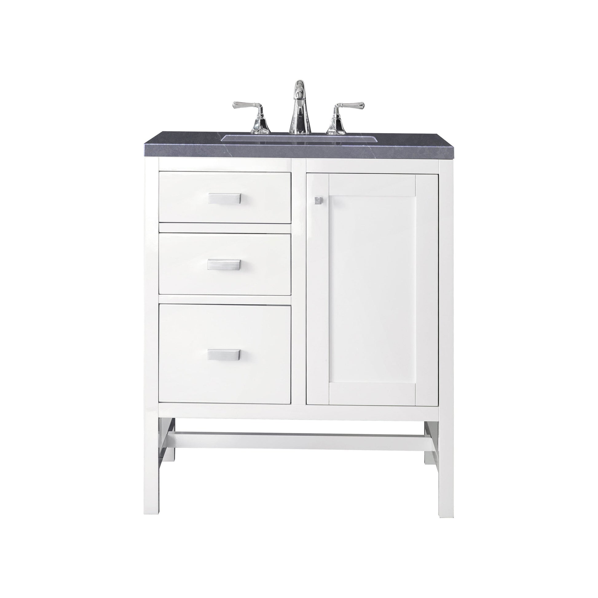 Glossy White / Charcoal Soapstone - 3 Faucet Holes