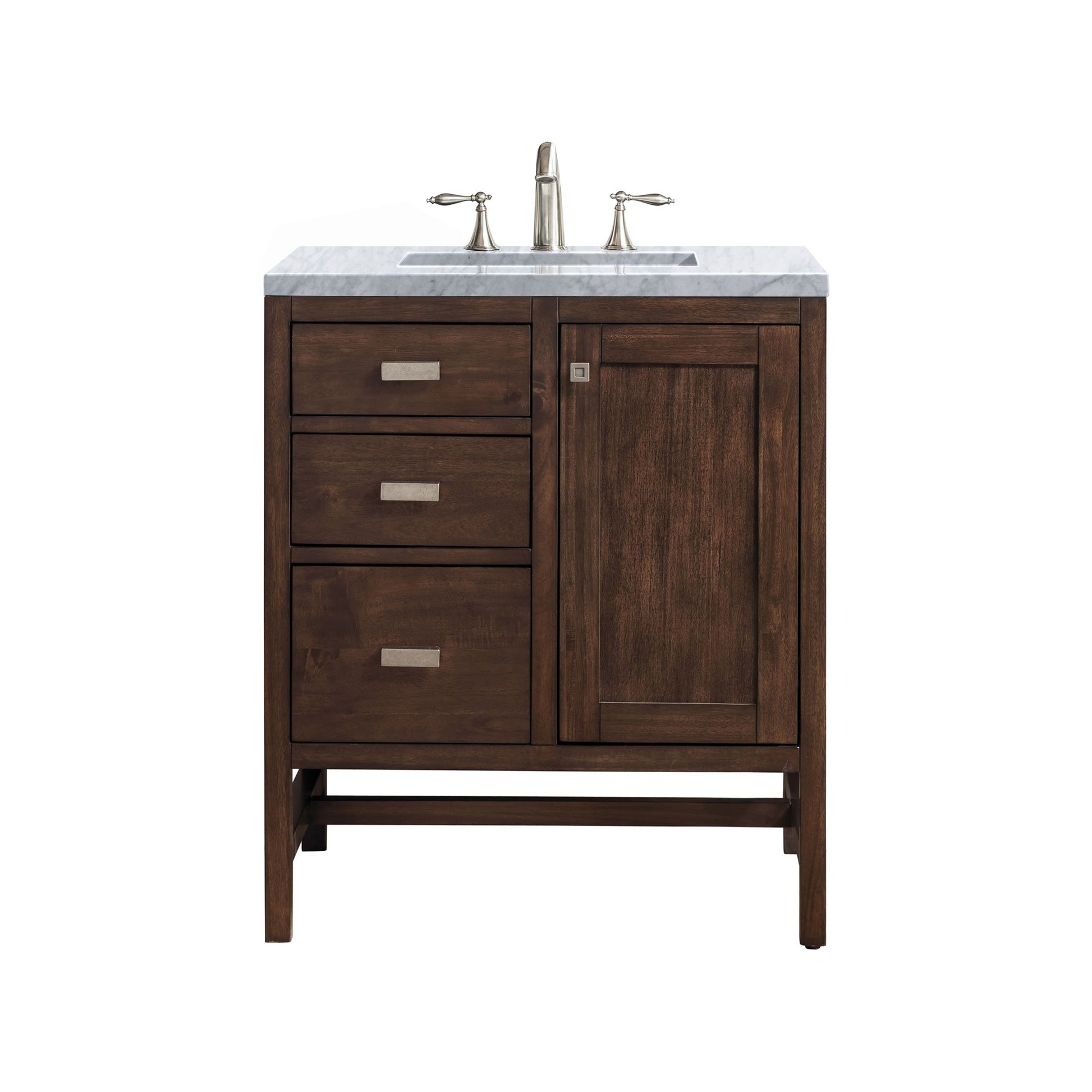 Mid-Century Acacia / Carrara White - 3 Faucet Holes