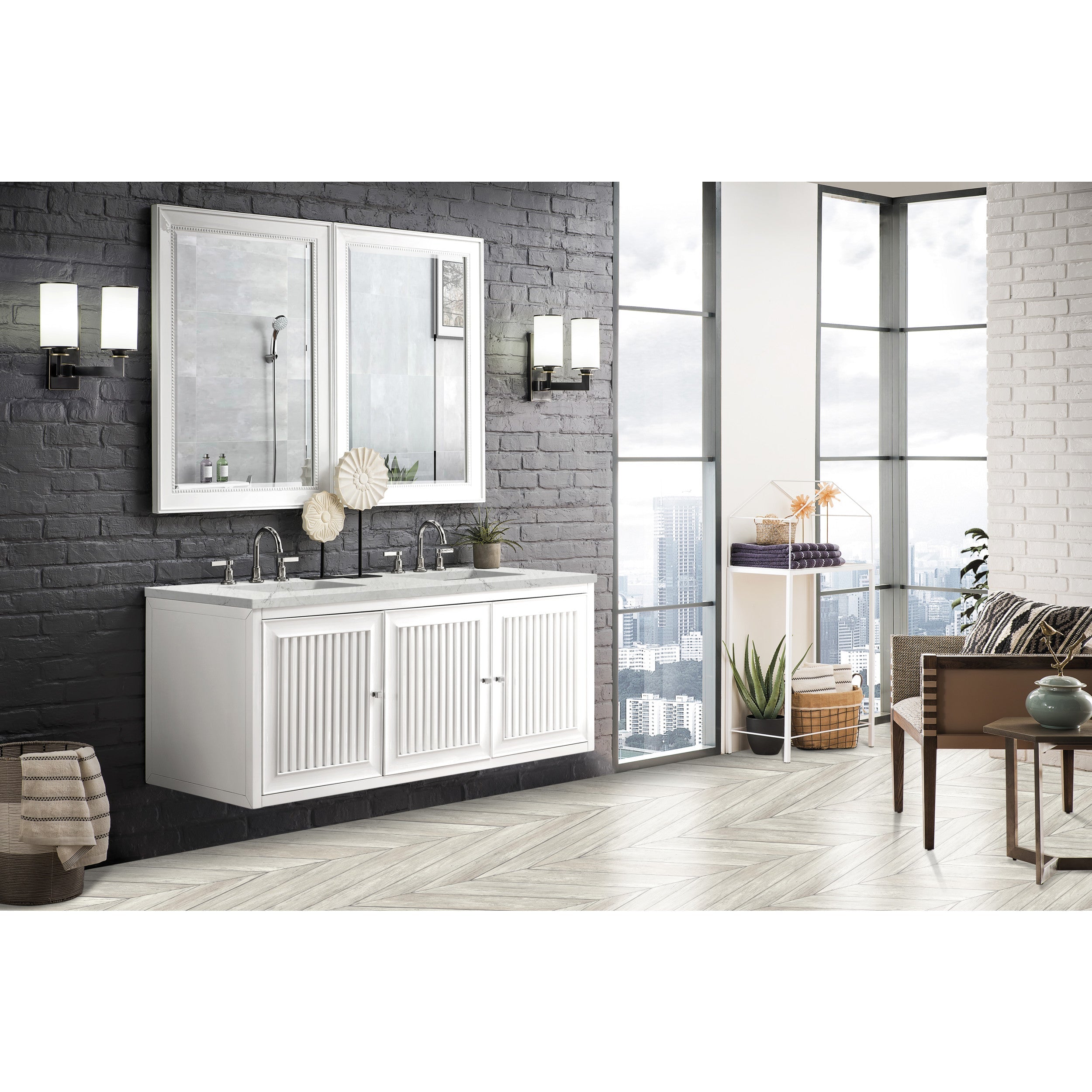 Glossy White / Eternal Jasmine Pearl - 3 Faucet Holes