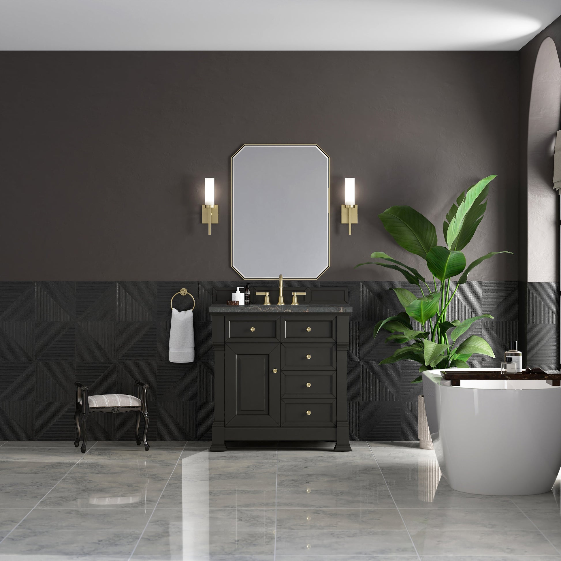 Black Onyx / Parisien Bleu - 3 Faucet Holes