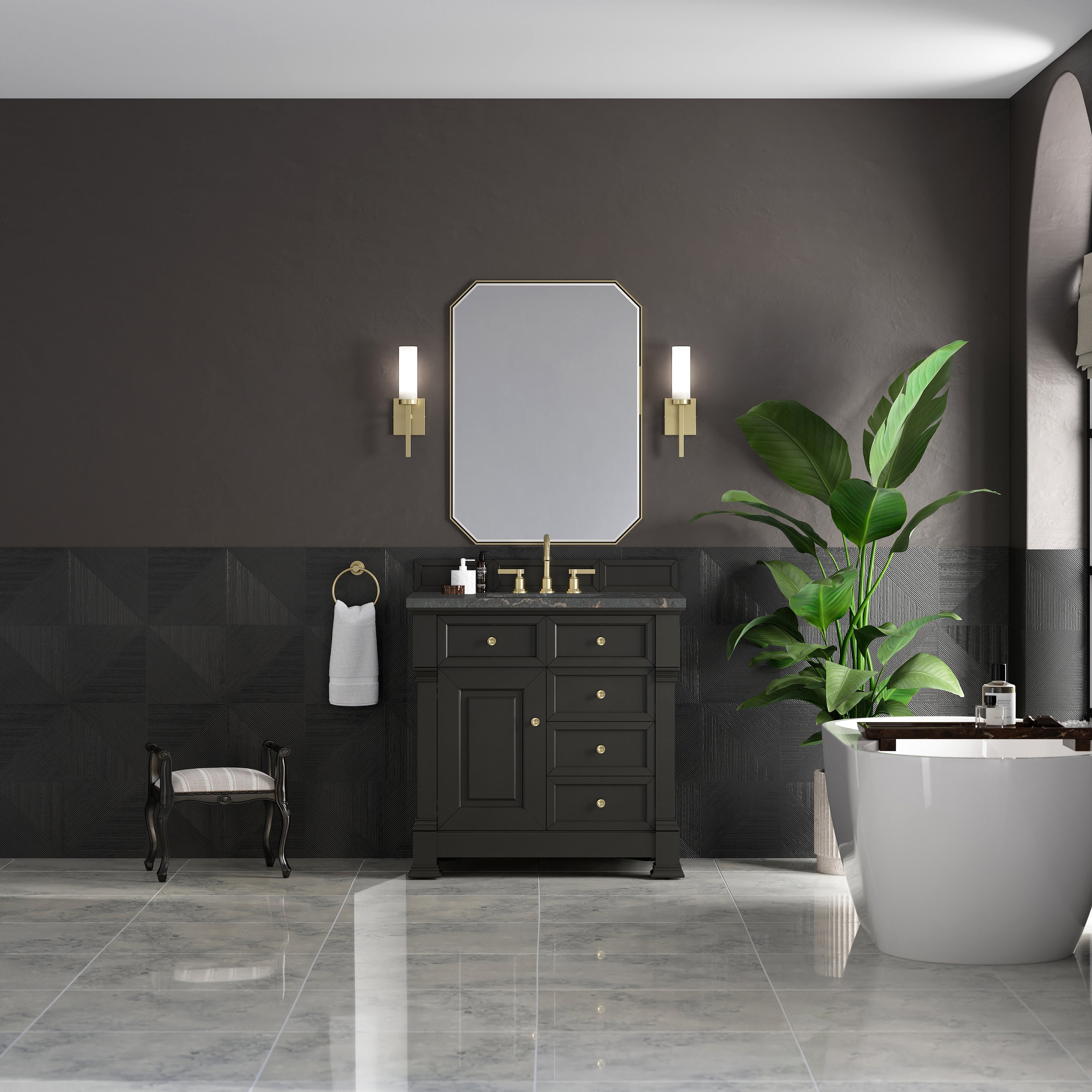 Black Onyx / Parisien Bleu - 3 Faucet Holes