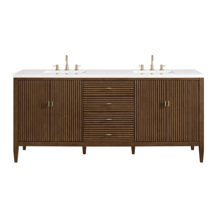 Mid-Century Walnut / White Zeus - 3 Faucet Holes