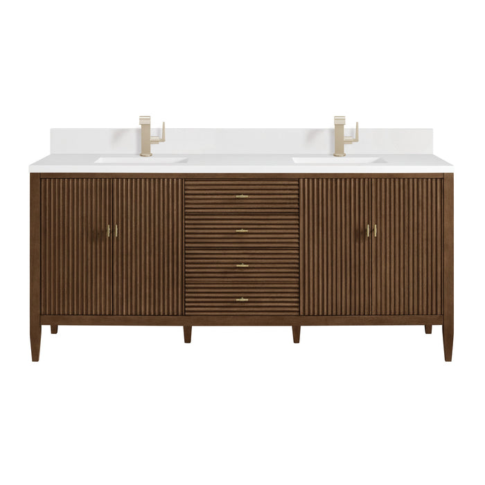 Mid-Century Walnut / White Zeus - 1 Faucet Hole