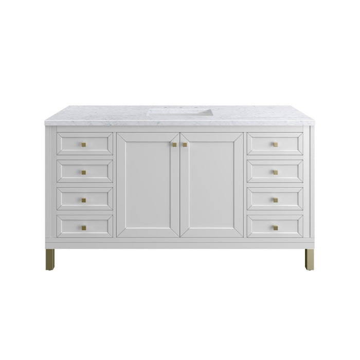 Glossy White / Carrara White - 3 Faucet Holes