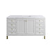 Glossy White / Carrara White - 3 Faucet Holes