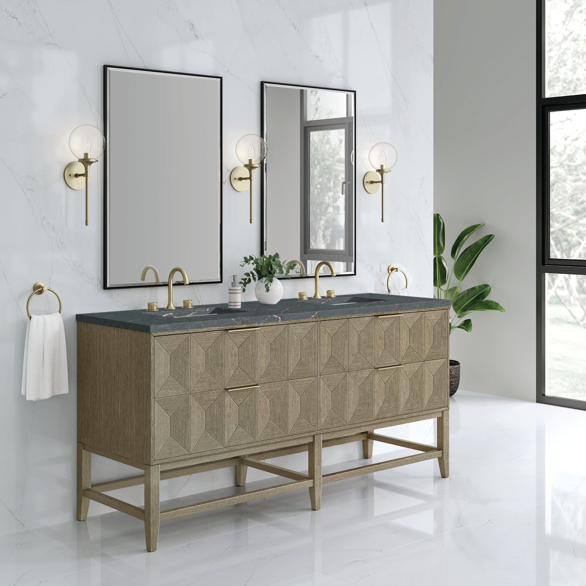 Pebble Oak / Parisien Bleu - 3 Faucet Holes
