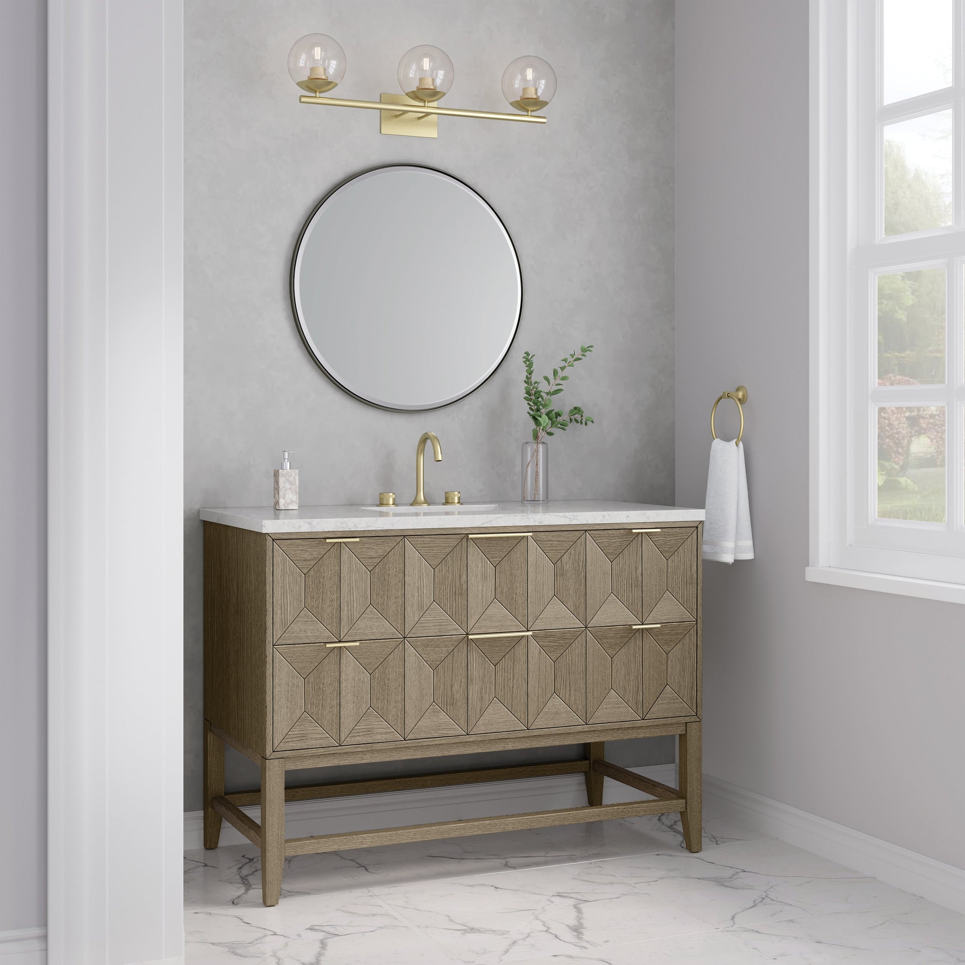 Pebble Oak / Eternal Jasmine Pearl - 3 Faucet Holes