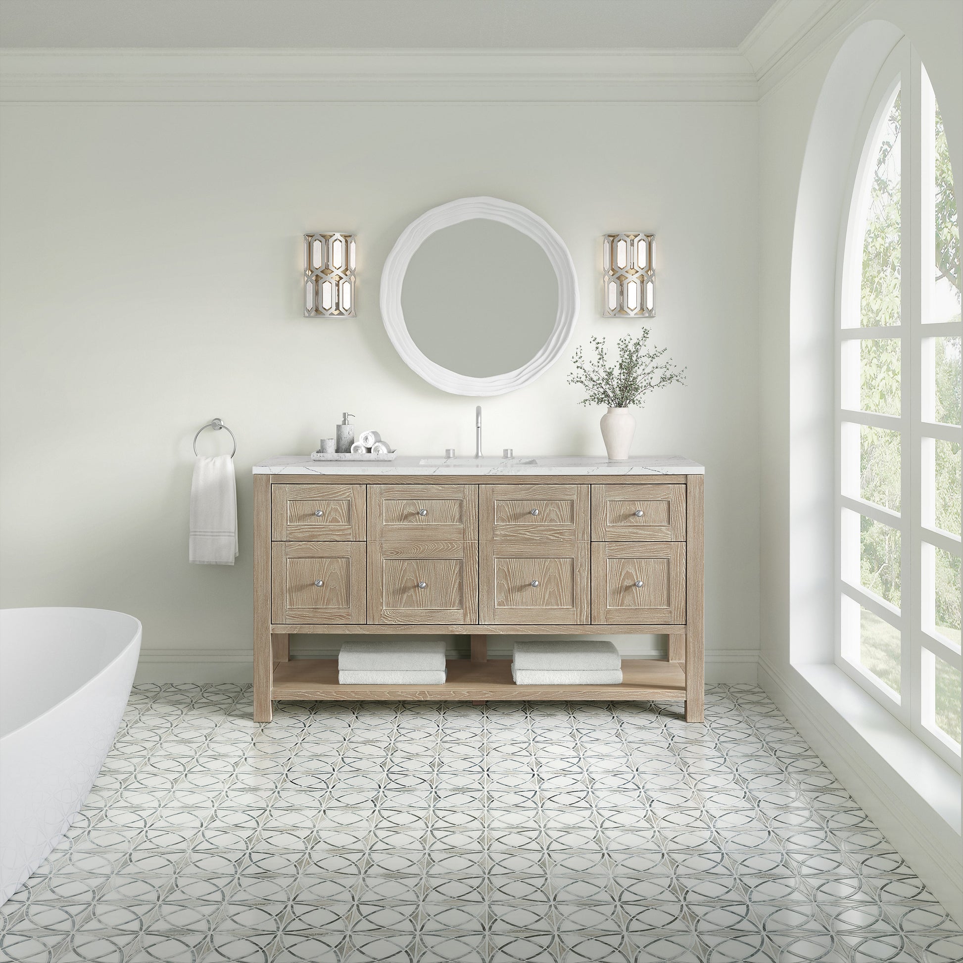 Whitewashed Oak / Ethereal Noctis - 3 Faucet Holes