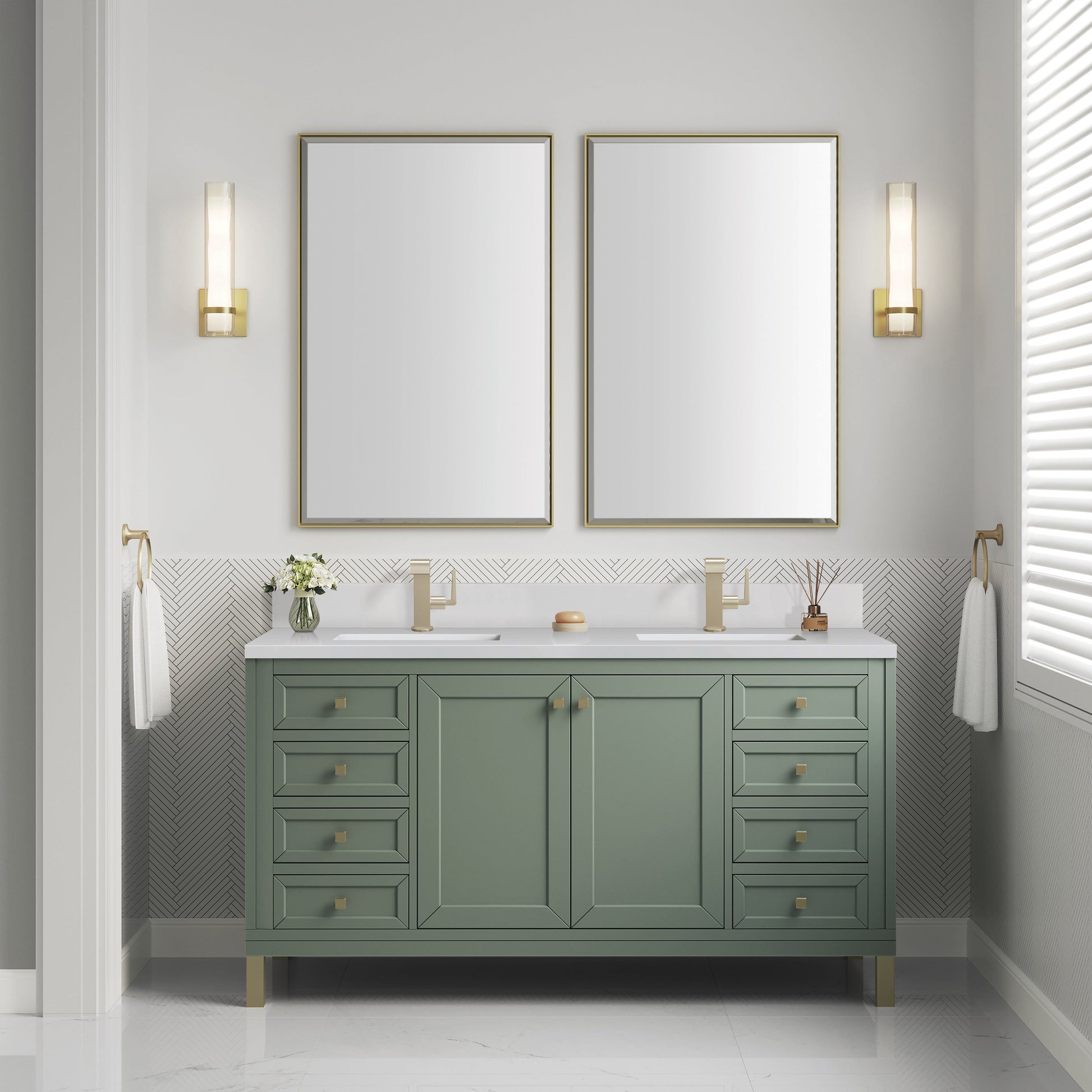 Smokey Celadon / White Zeus - 1 Faucet Hole