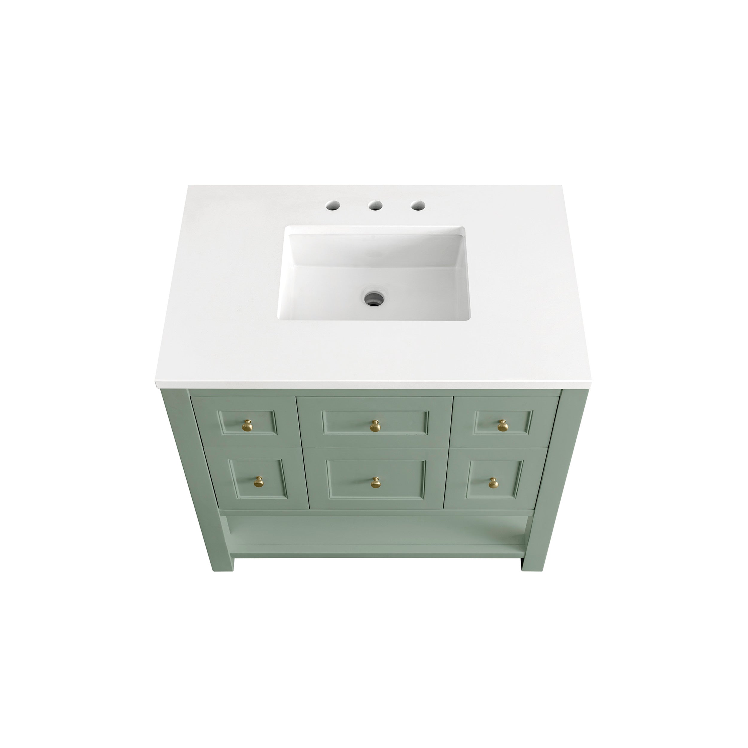 Smokey Celadon / White Zeus - 3 Faucet Holes