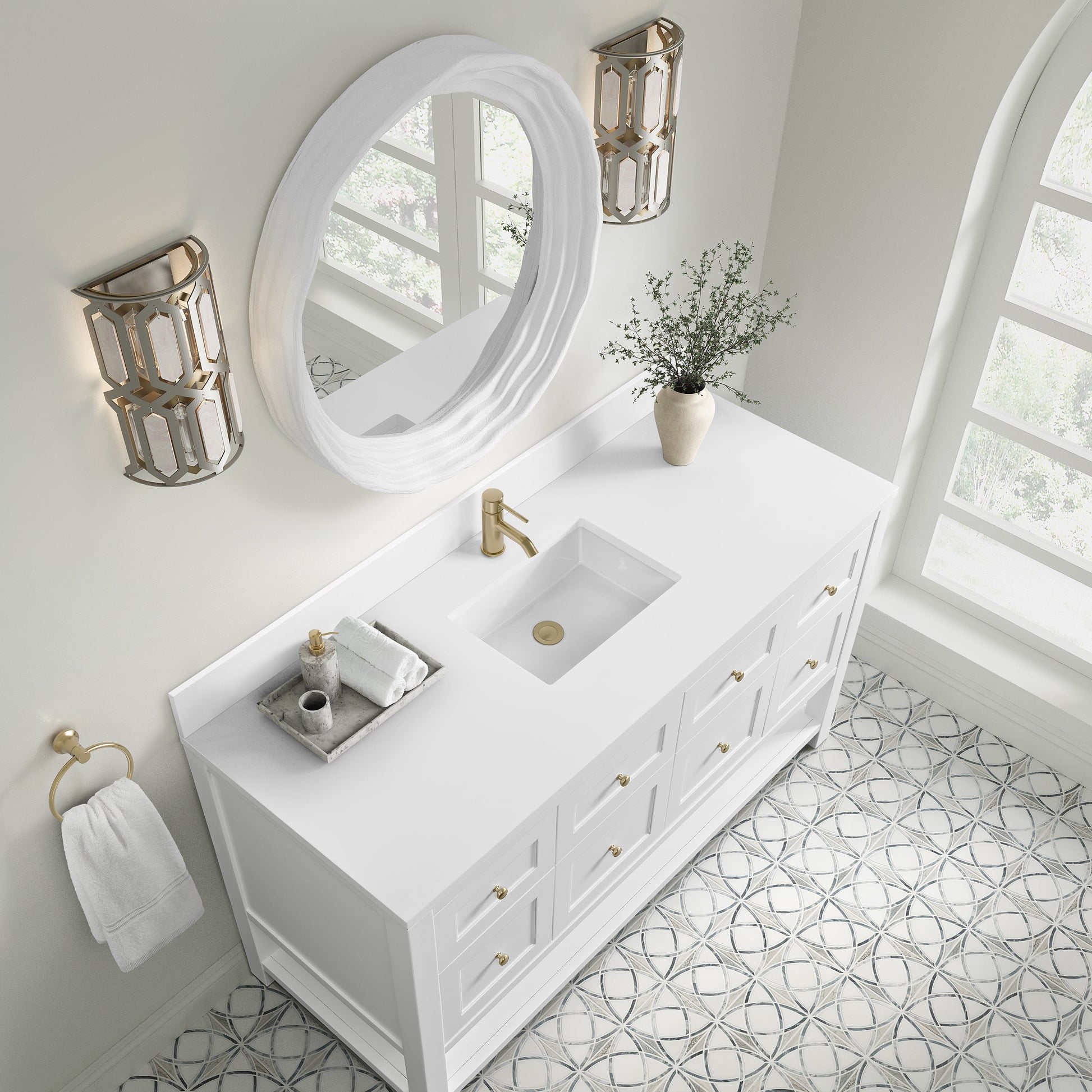 Bright White / White Zeus - 1 Faucet Hole