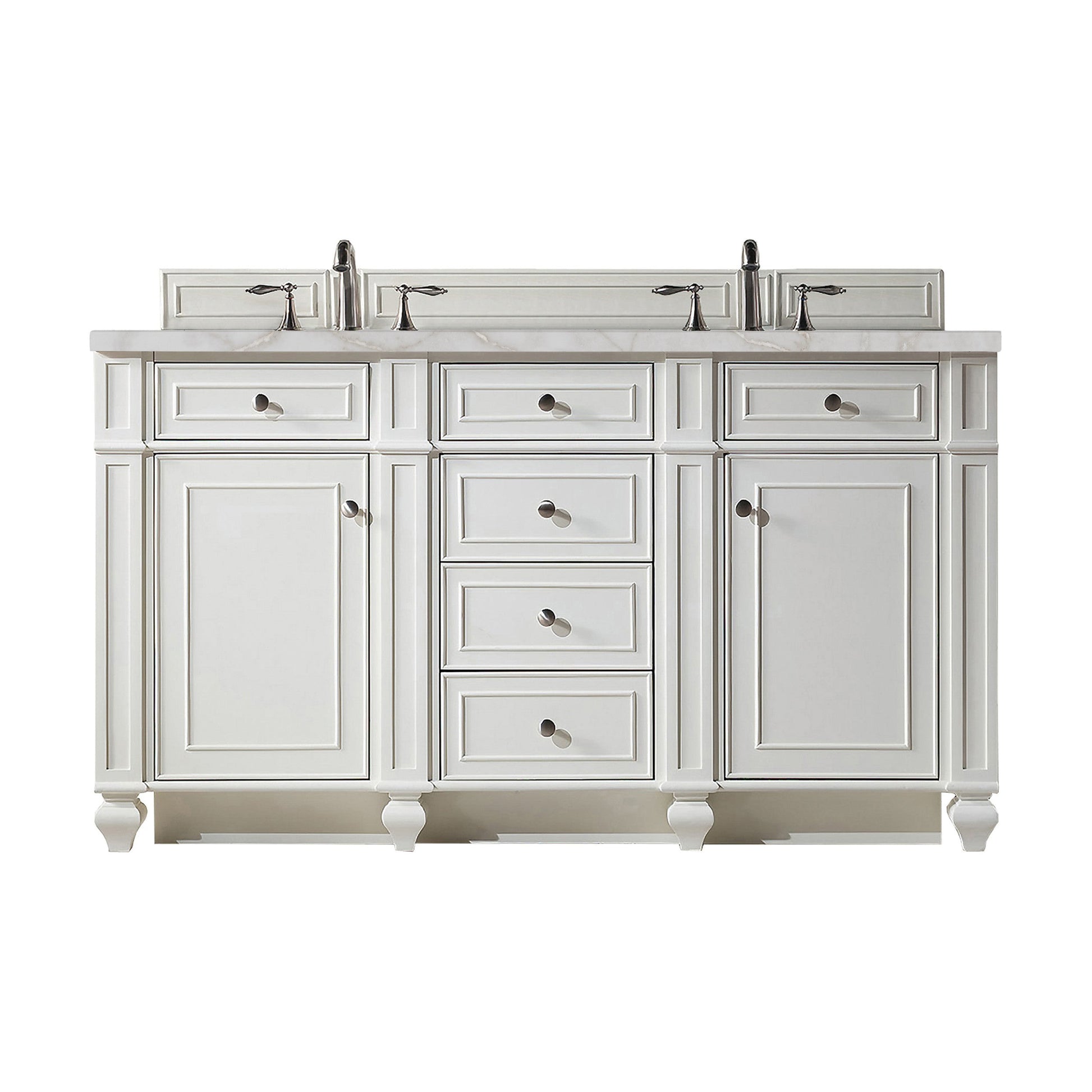 Bright White / Victorian Silver - 3 Faucet Holes