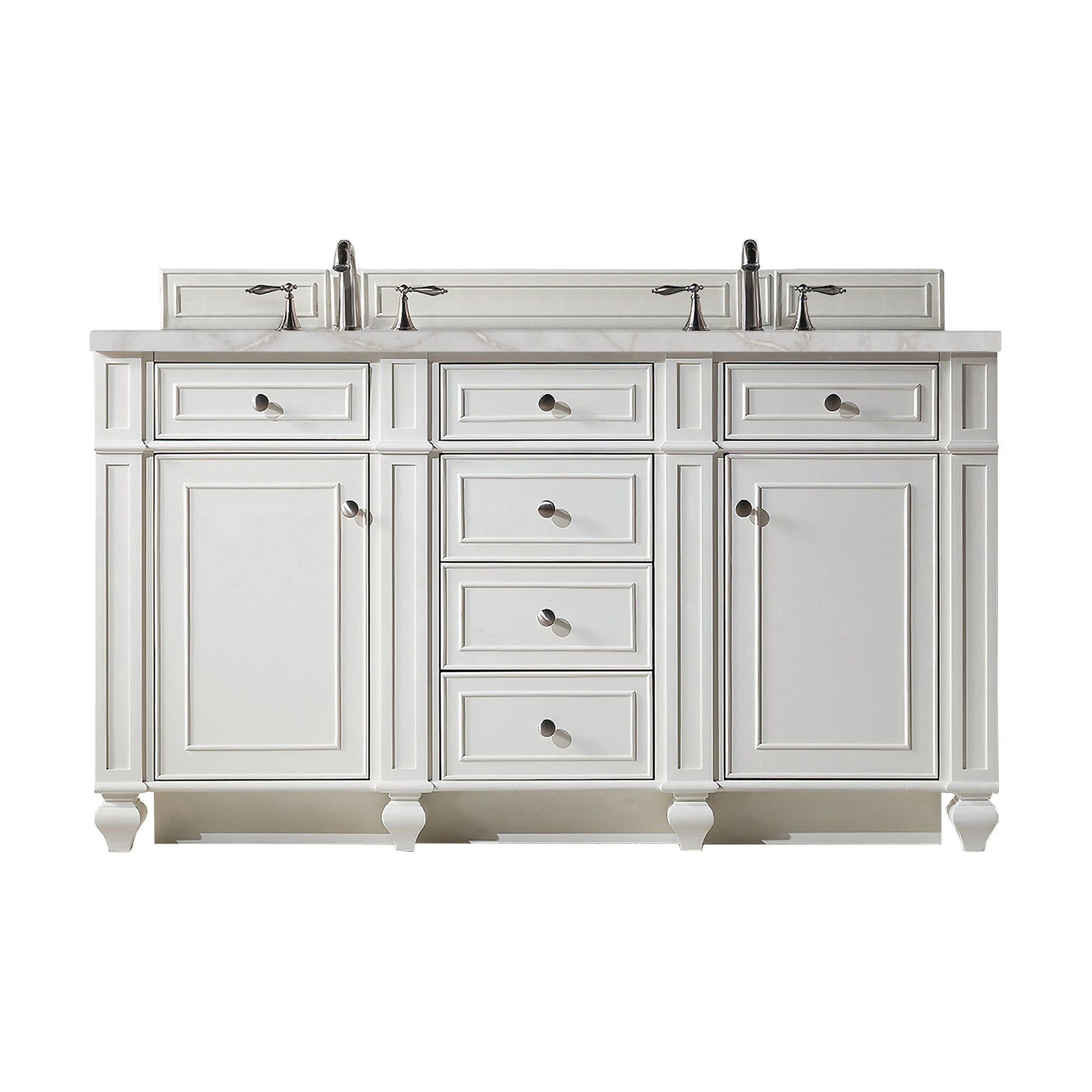 Bright White / Victorian Silver - 3 Faucet Holes