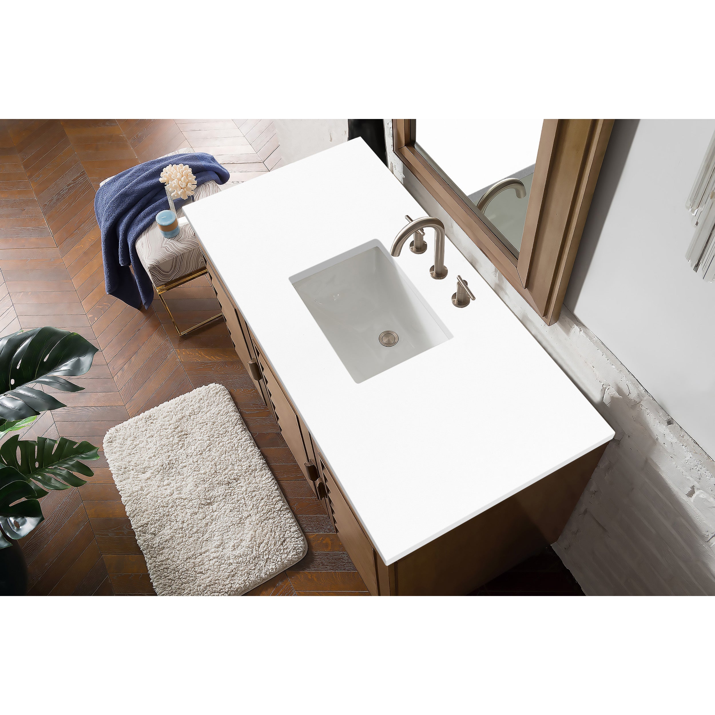Whitewashed Walnut / White Zeus - 3 Faucet Holes