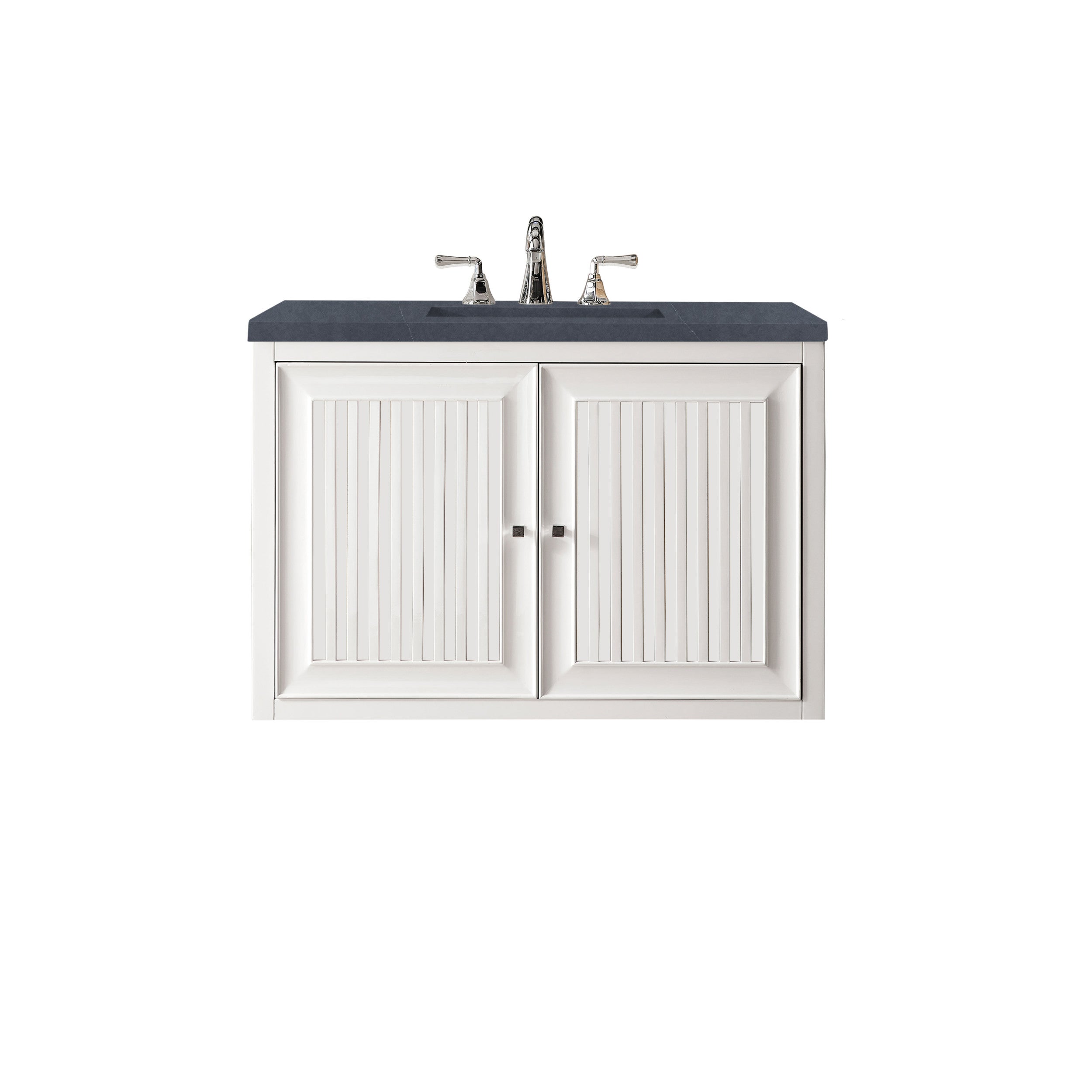Glossy White / Charcoal Soapstone - 3 Faucet Holes