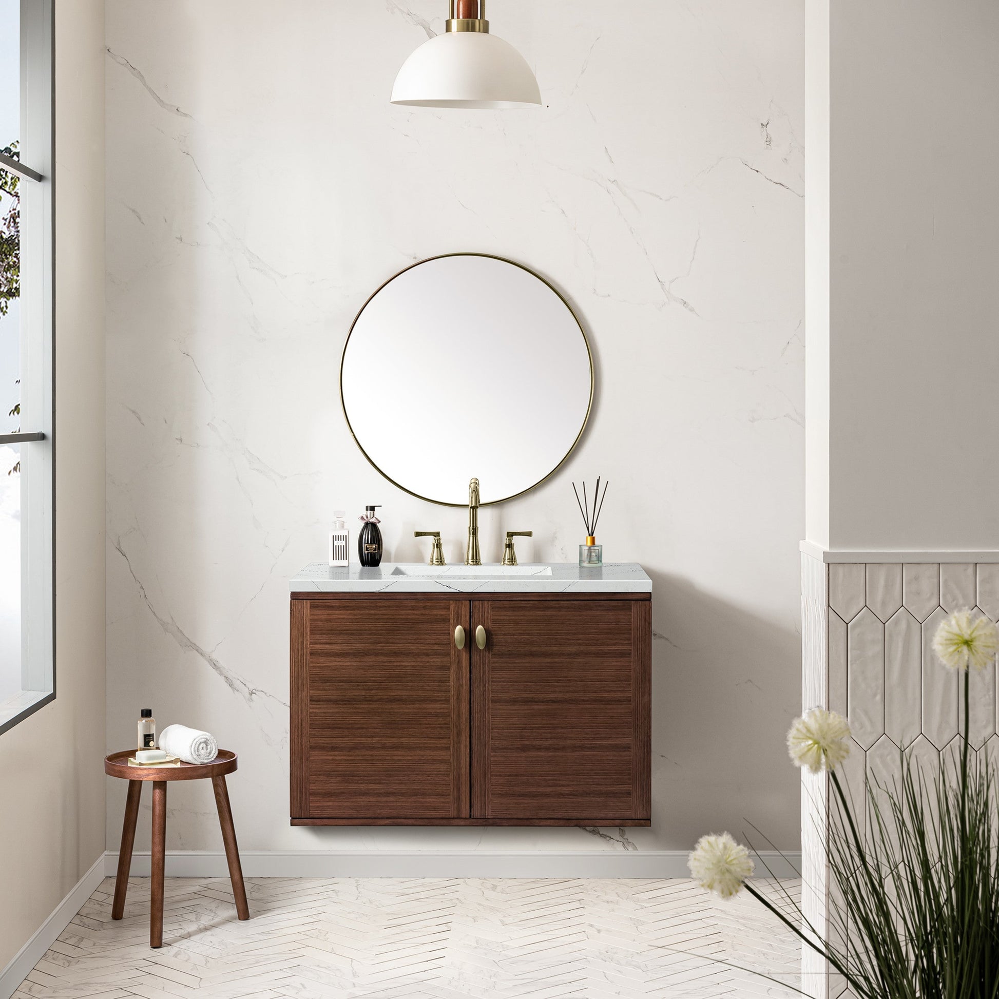 Mid-Century Walnut / Ethereal Noctis - 3 Faucet Holes
