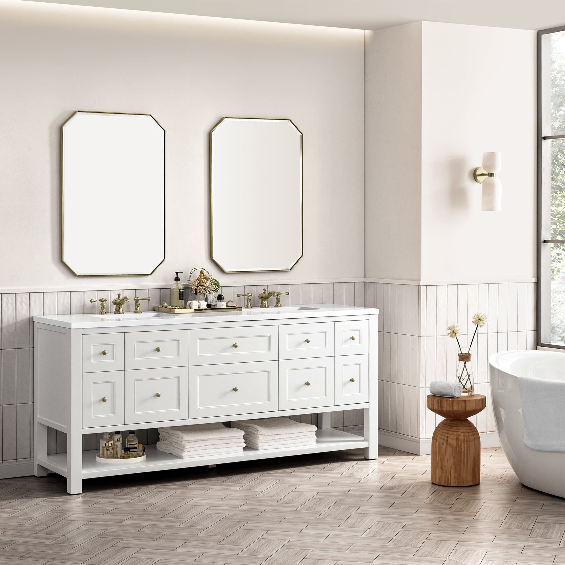 Bright White / White Zeus - 3 Faucet Holes