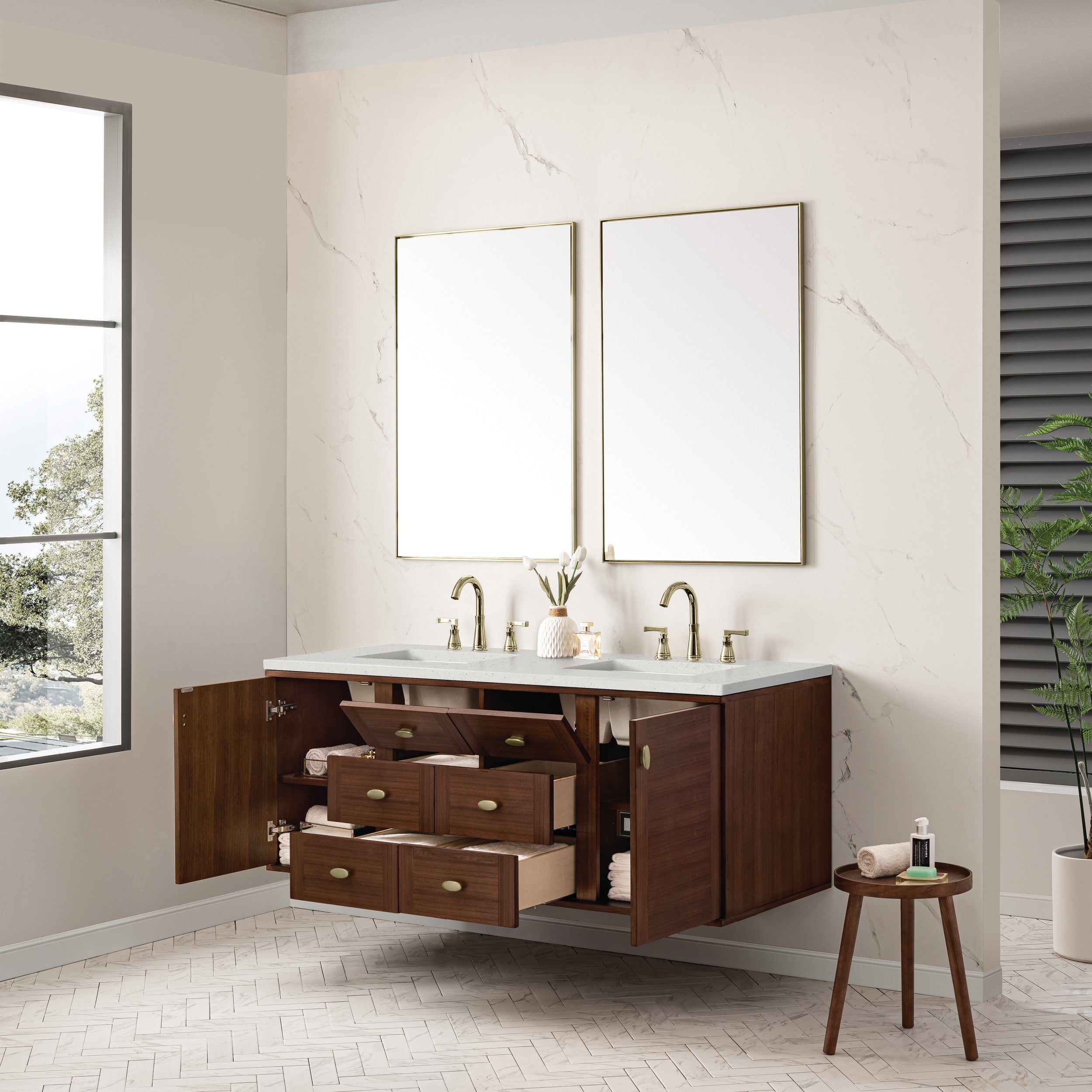 Mid-Century Walnut / Lime Delight - 3 Faucet Holes