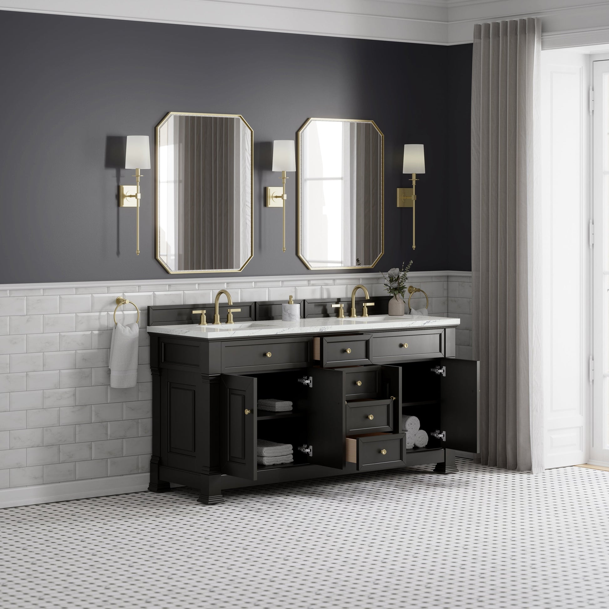Black Onyx / Ethereal Noctis - 3 Faucet Holes