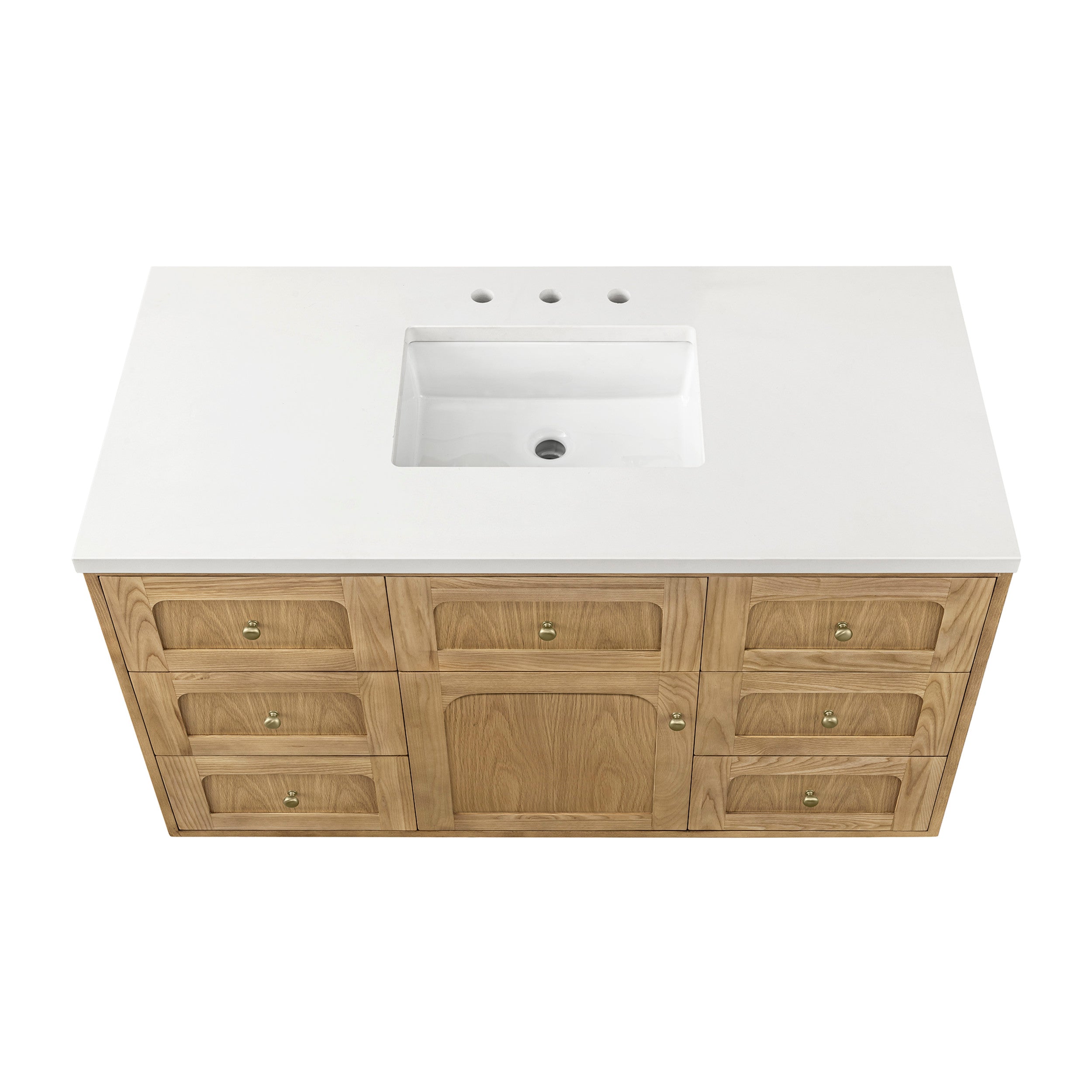 Light Natural Oak / White Zeus - 3 Faucet Holes