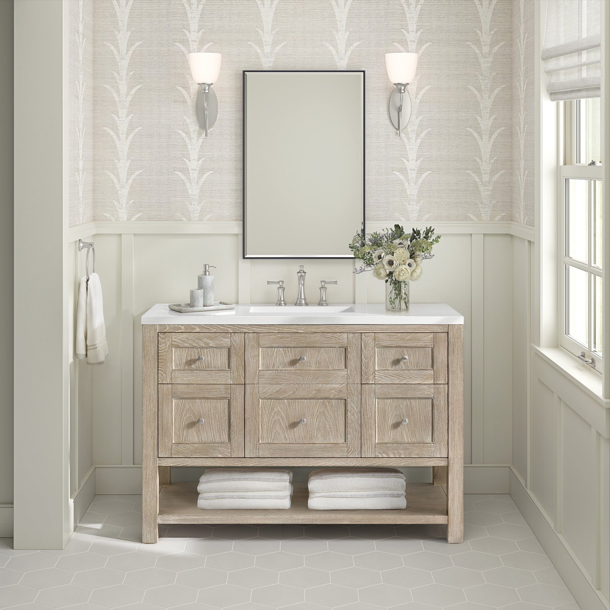 Whitewashed Oak / White Zeus - 3 Faucet Holes