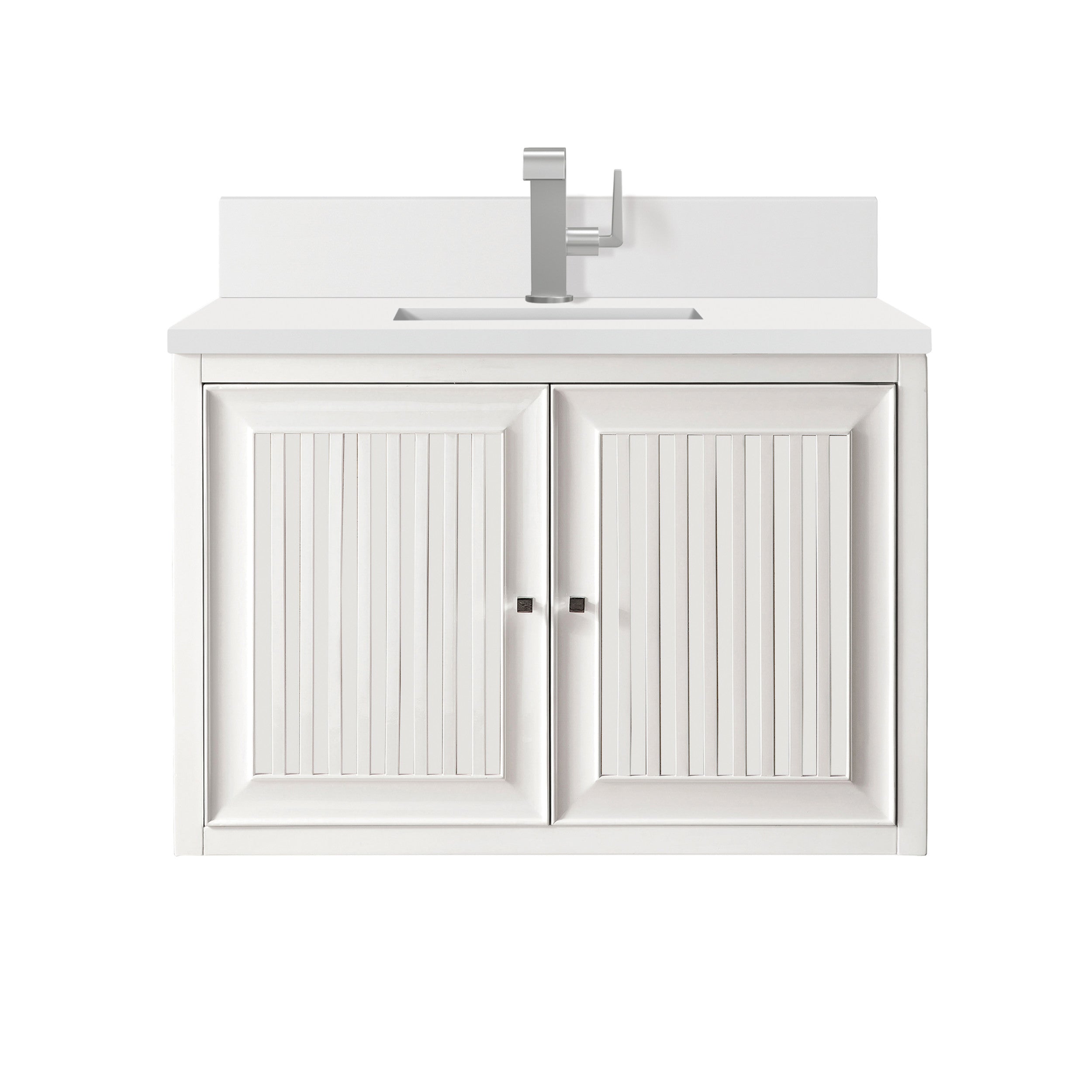 Glossy White / White Zeus - 1 Faucet Hole