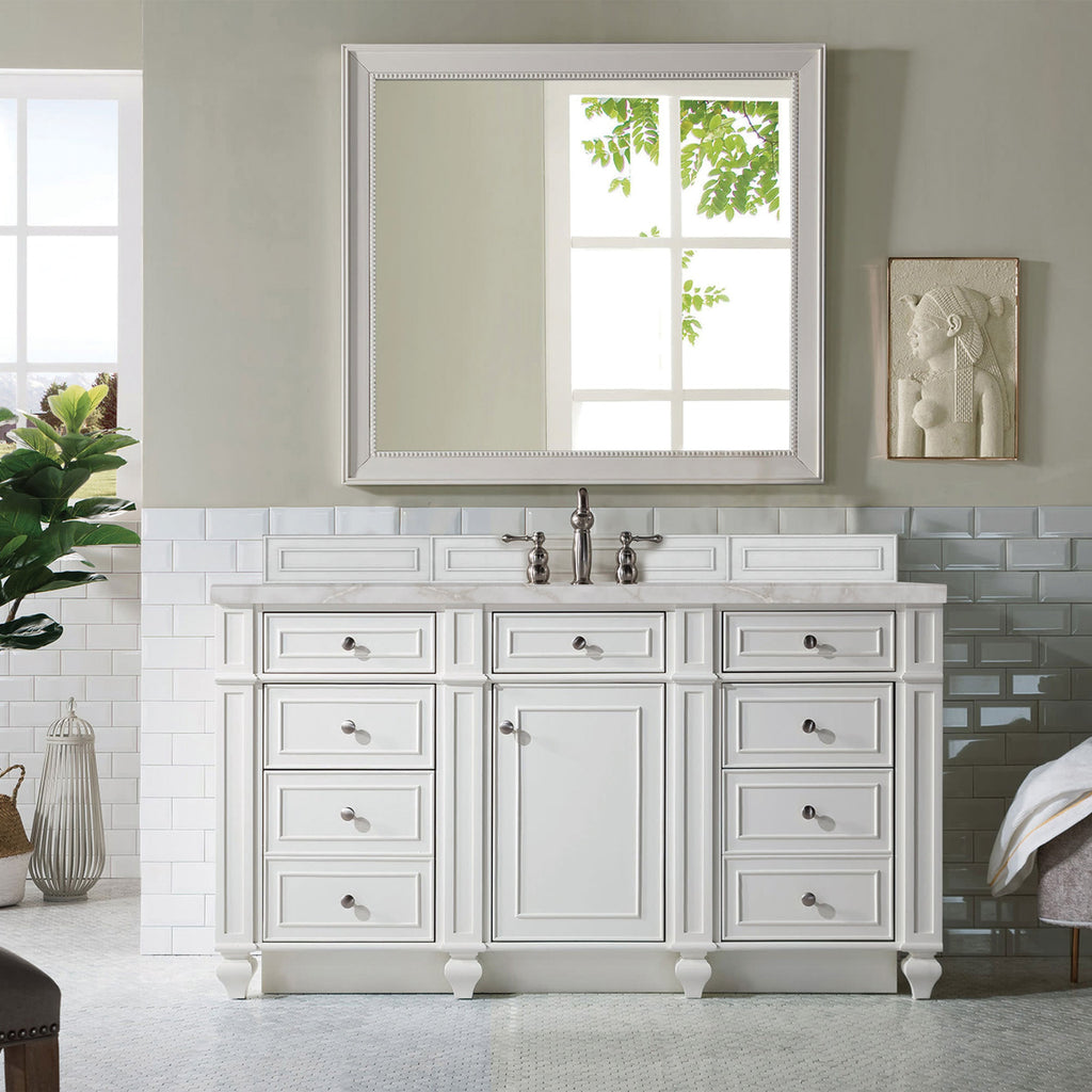 Bright White / Victorian Silver - 3 Faucet Holes