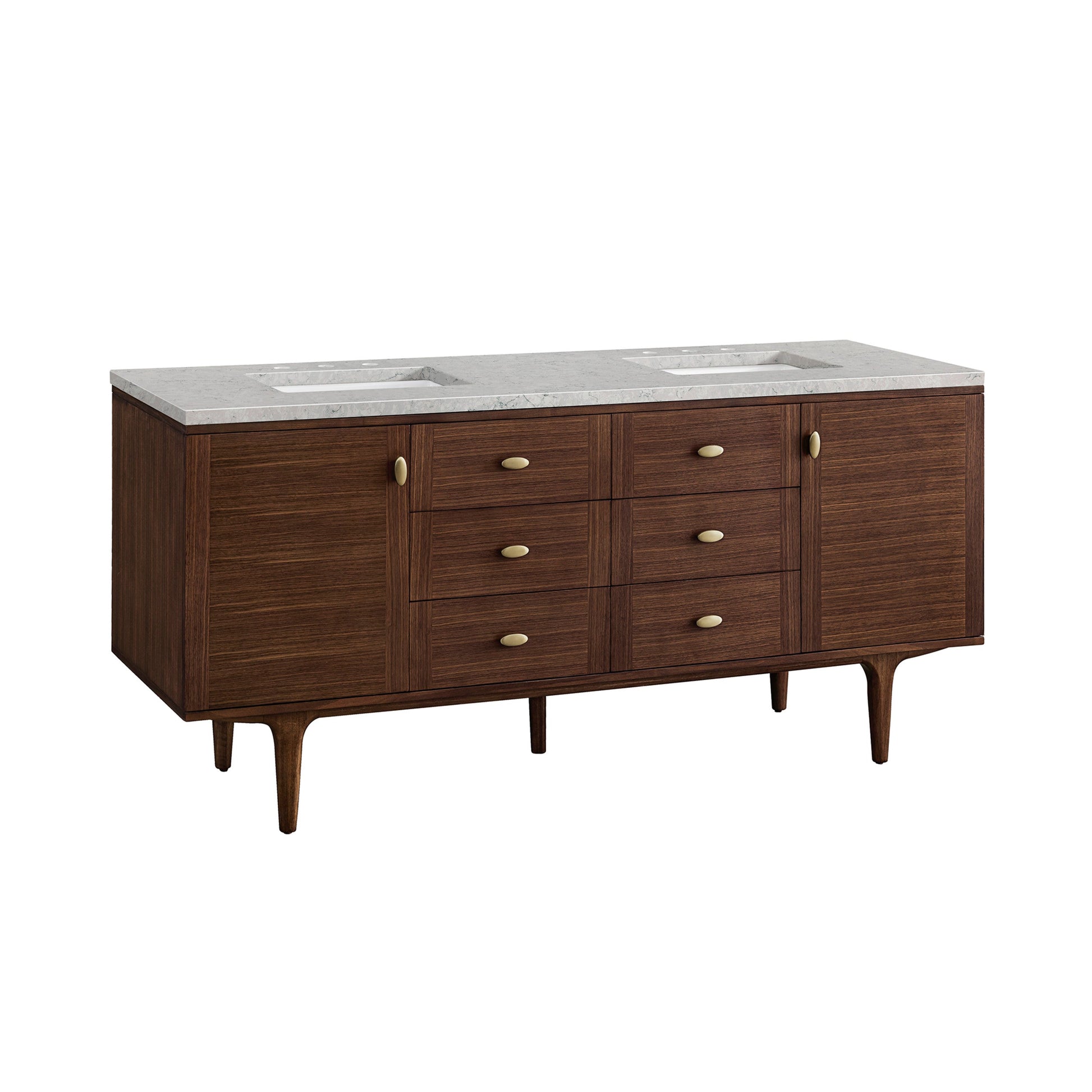 Mid-Century Walnut / Eternal Jasmine Pearl - 3 Faucet Holes
