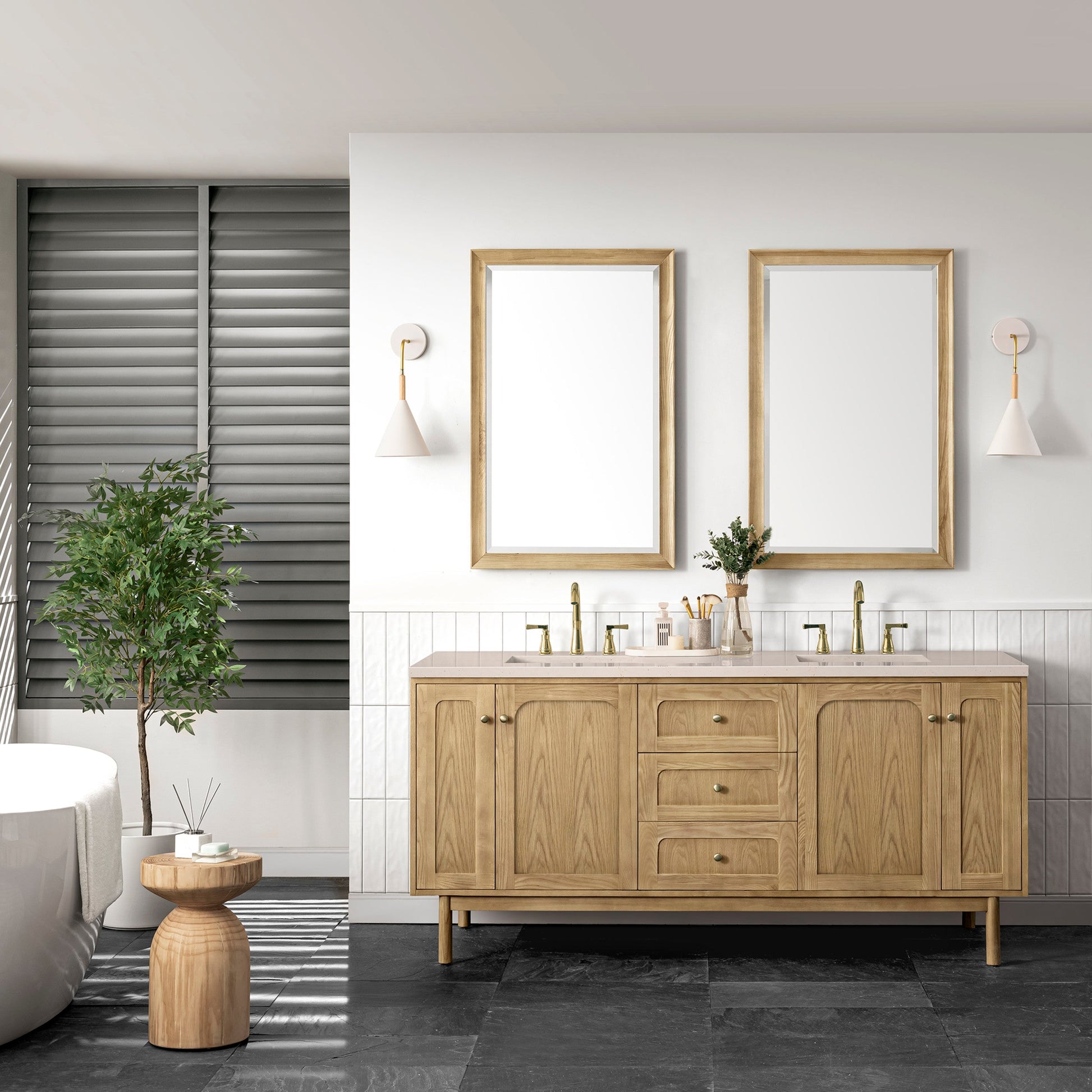 Light Natural Oak / Eternal Marfil - 3 Faucet Holes