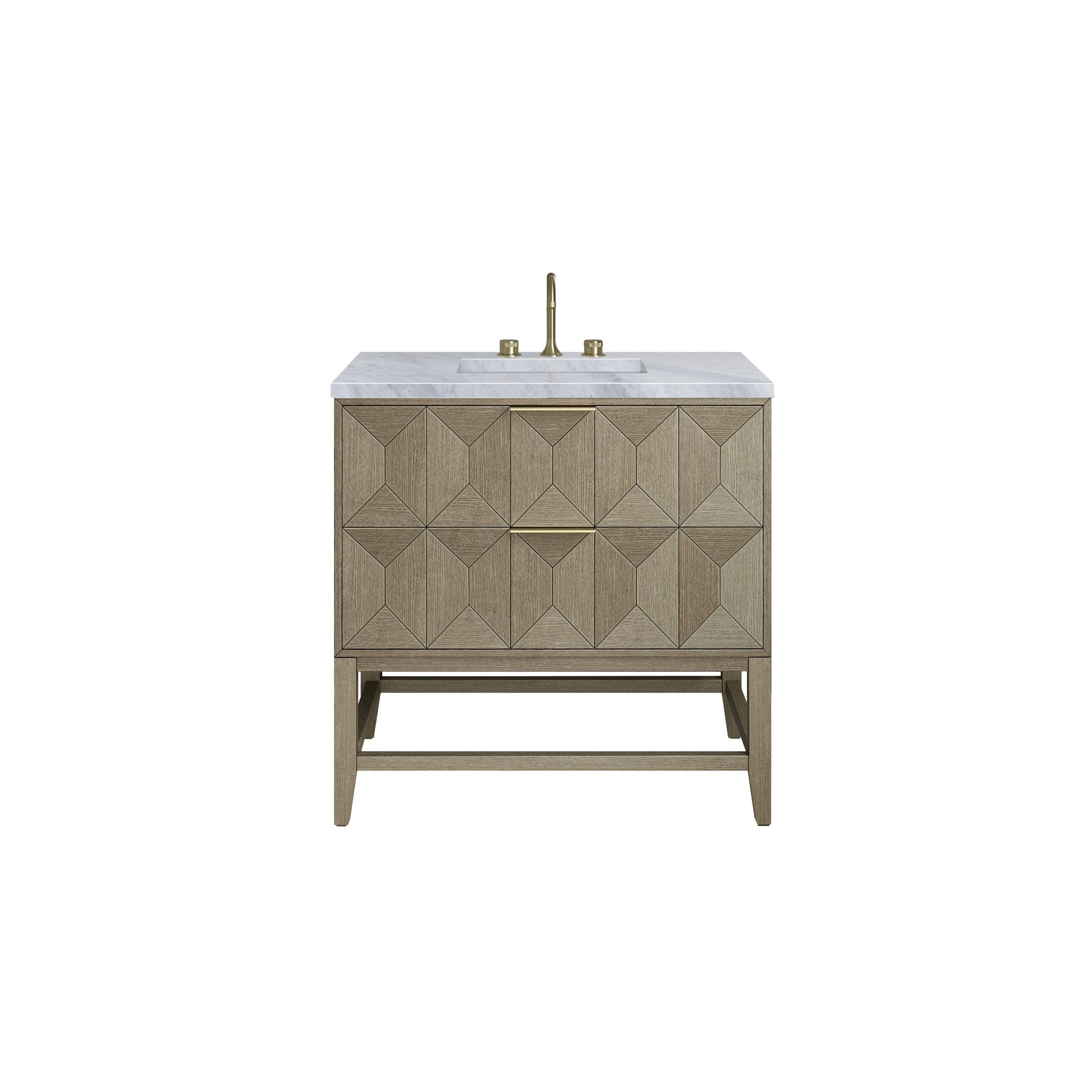 Pebble Oak / Carrara White - 3 Faucet Holes