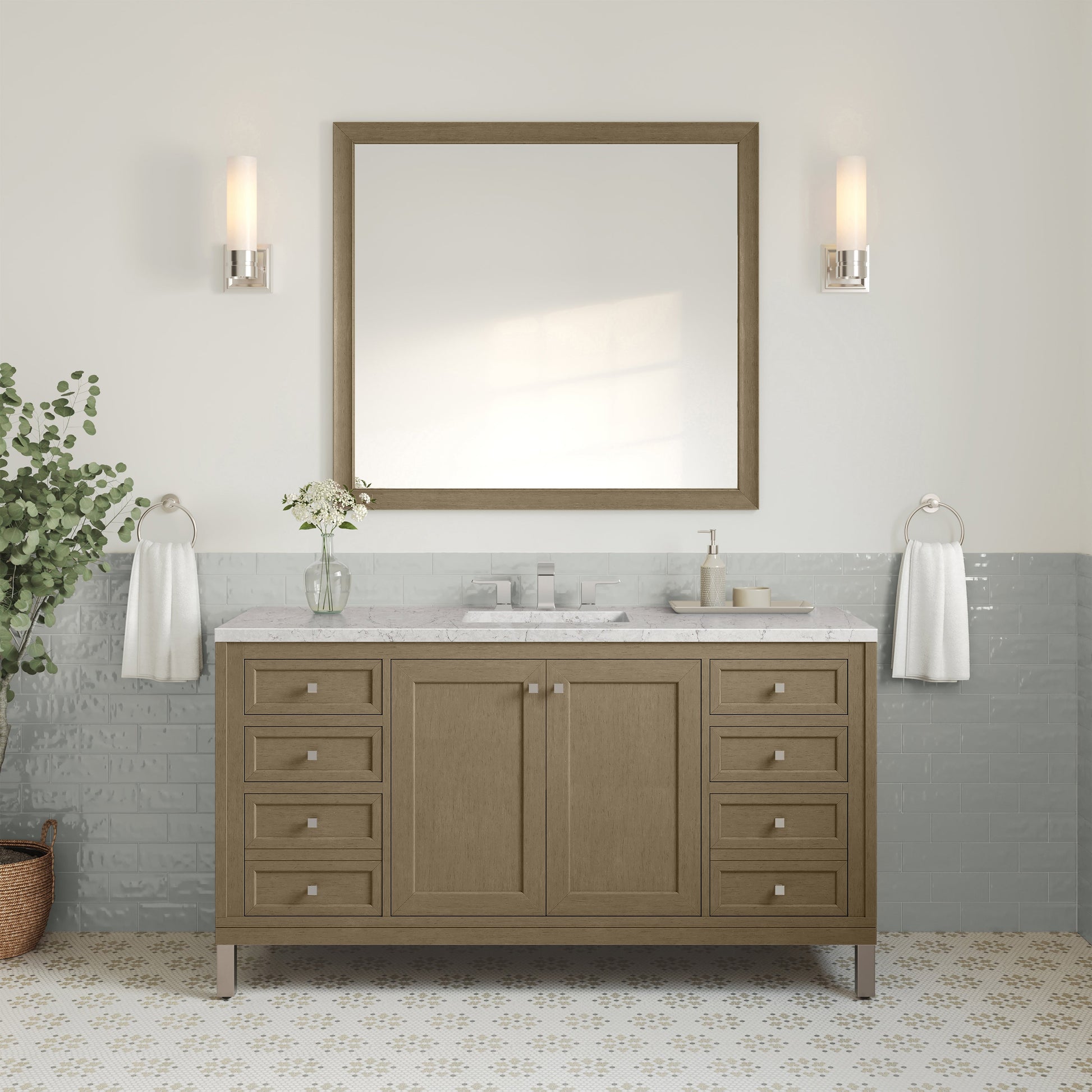 Walnut Whisper / Eternal Jasmine Pearl - 3 Faucet Holes