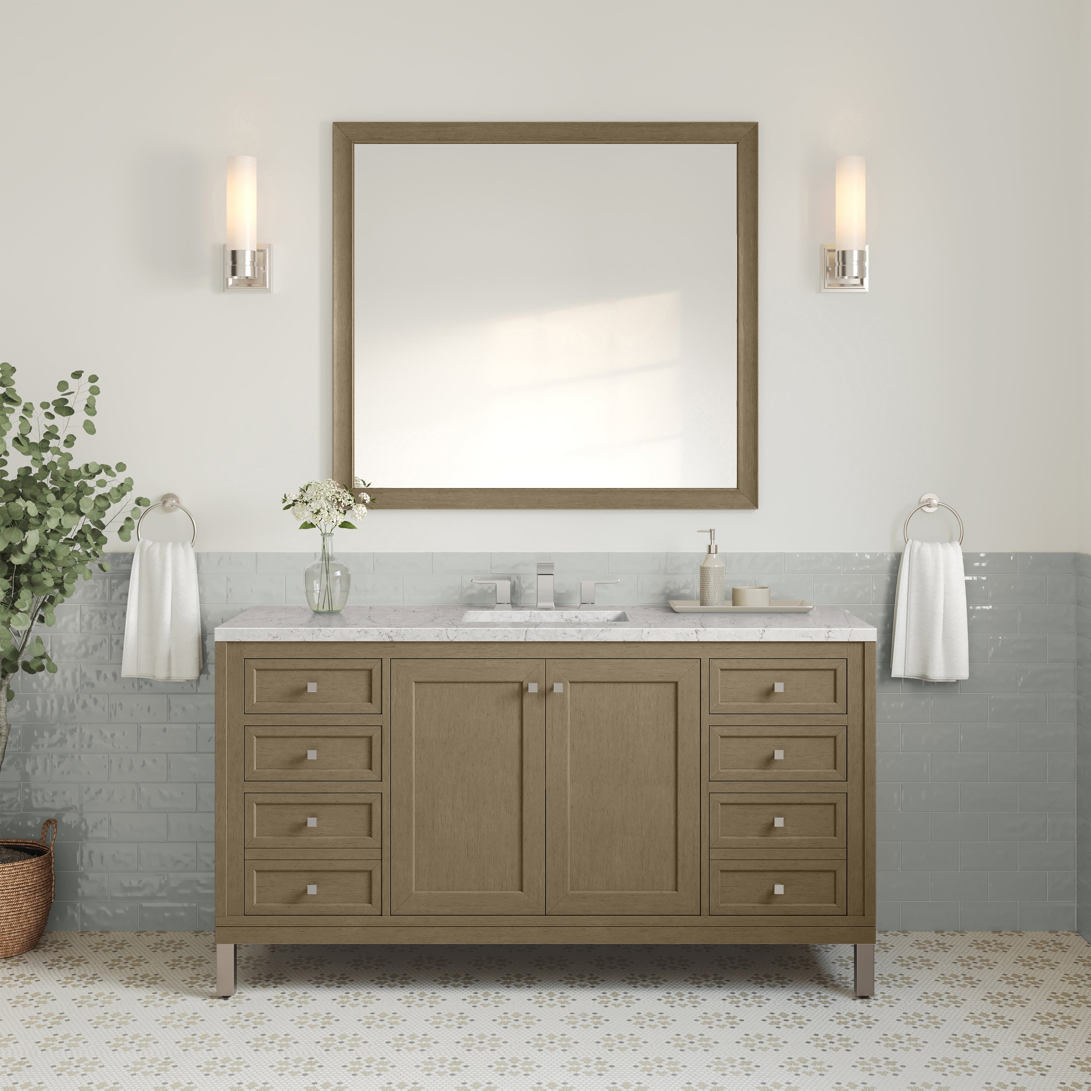 Walnut Whisper / Eternal Jasmine Pearl - 3 Faucet Holes