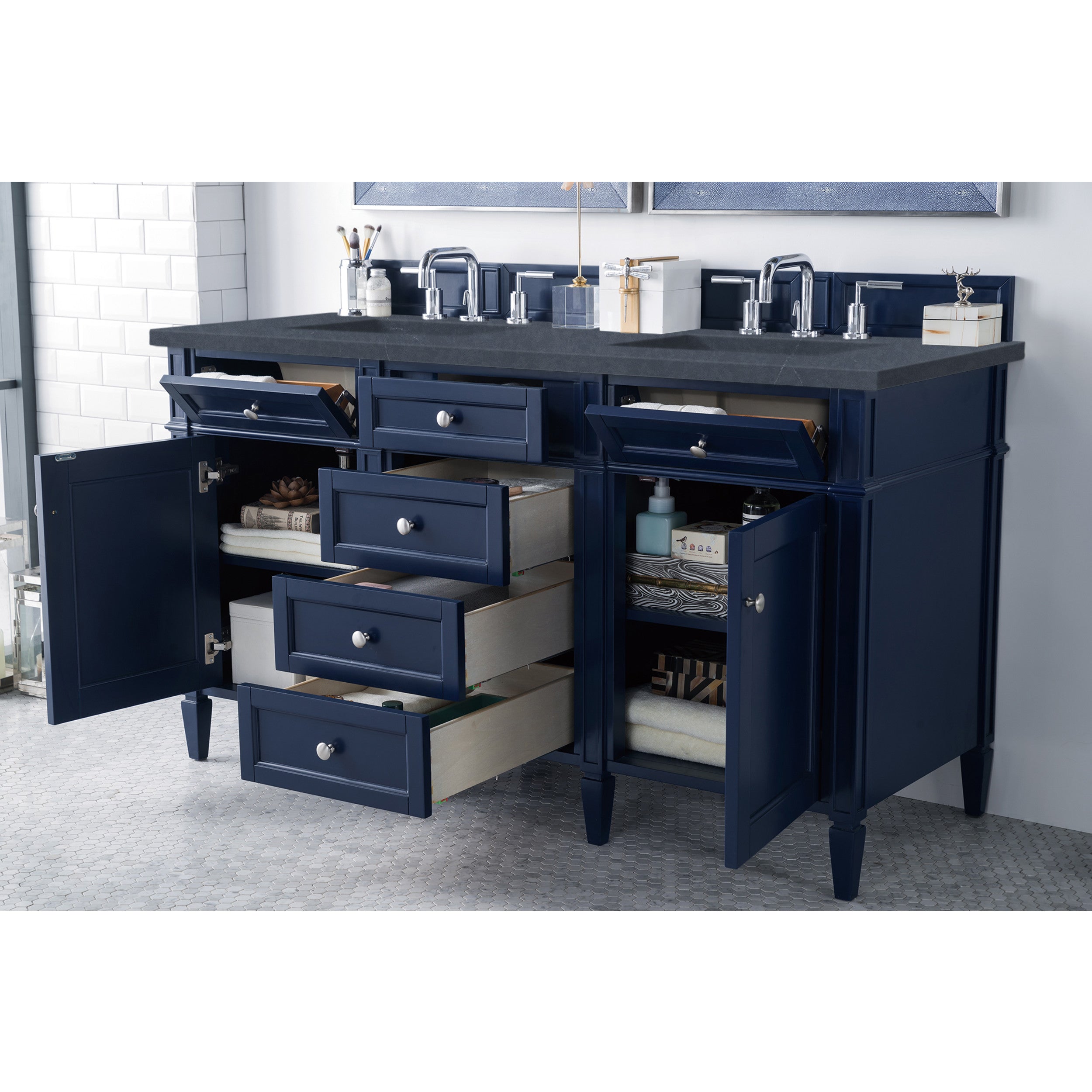 Victory Blue / Charcoal Soapstone - 3 Faucet Holes