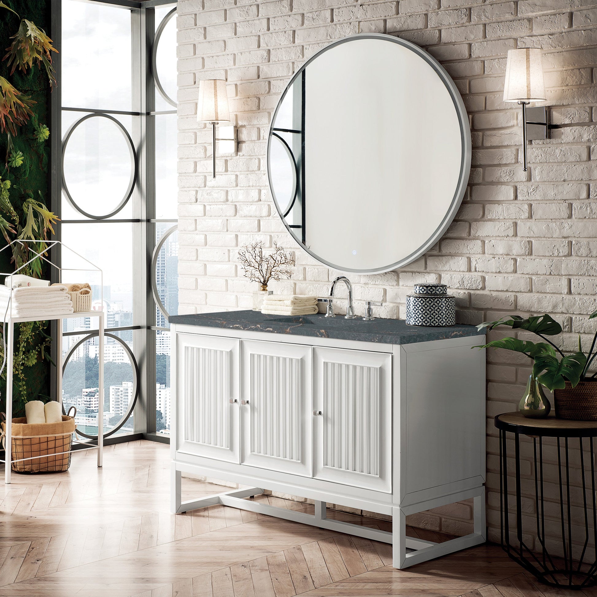 Glossy White / Parisien Bleu - 3 Faucet Holes