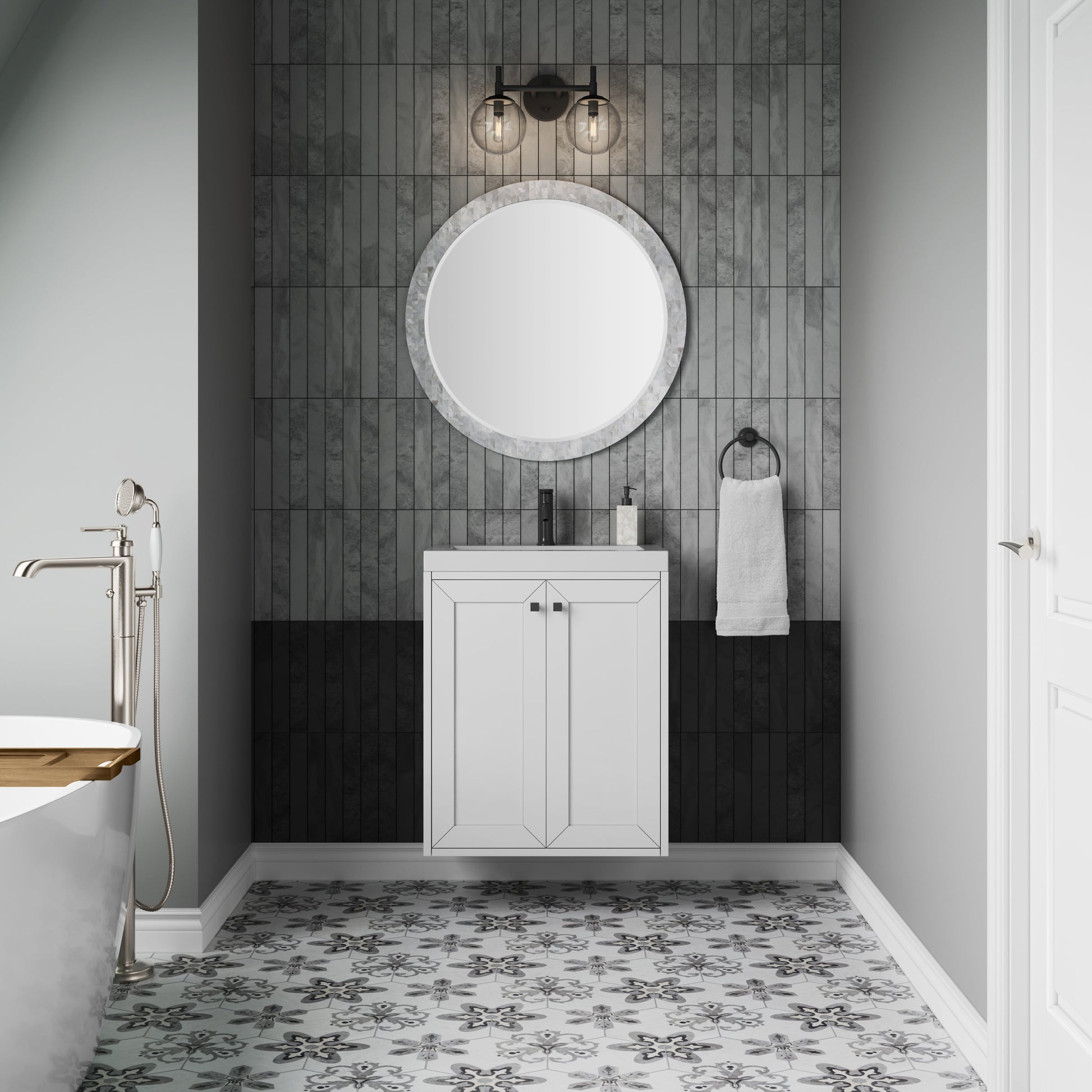 Glossy White / Matte Black