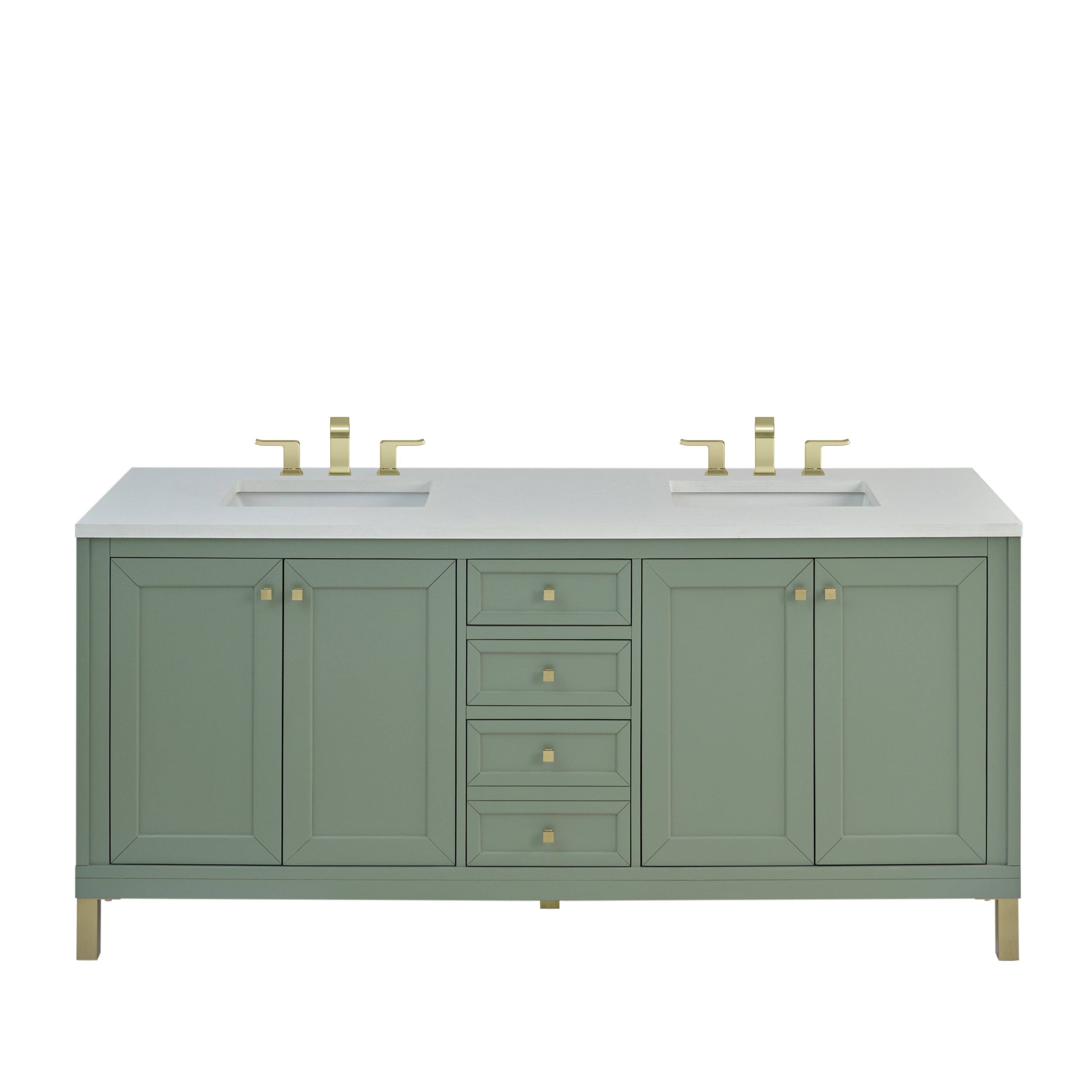 Smokey Celadon / White Zeus - 3 Faucet Holes