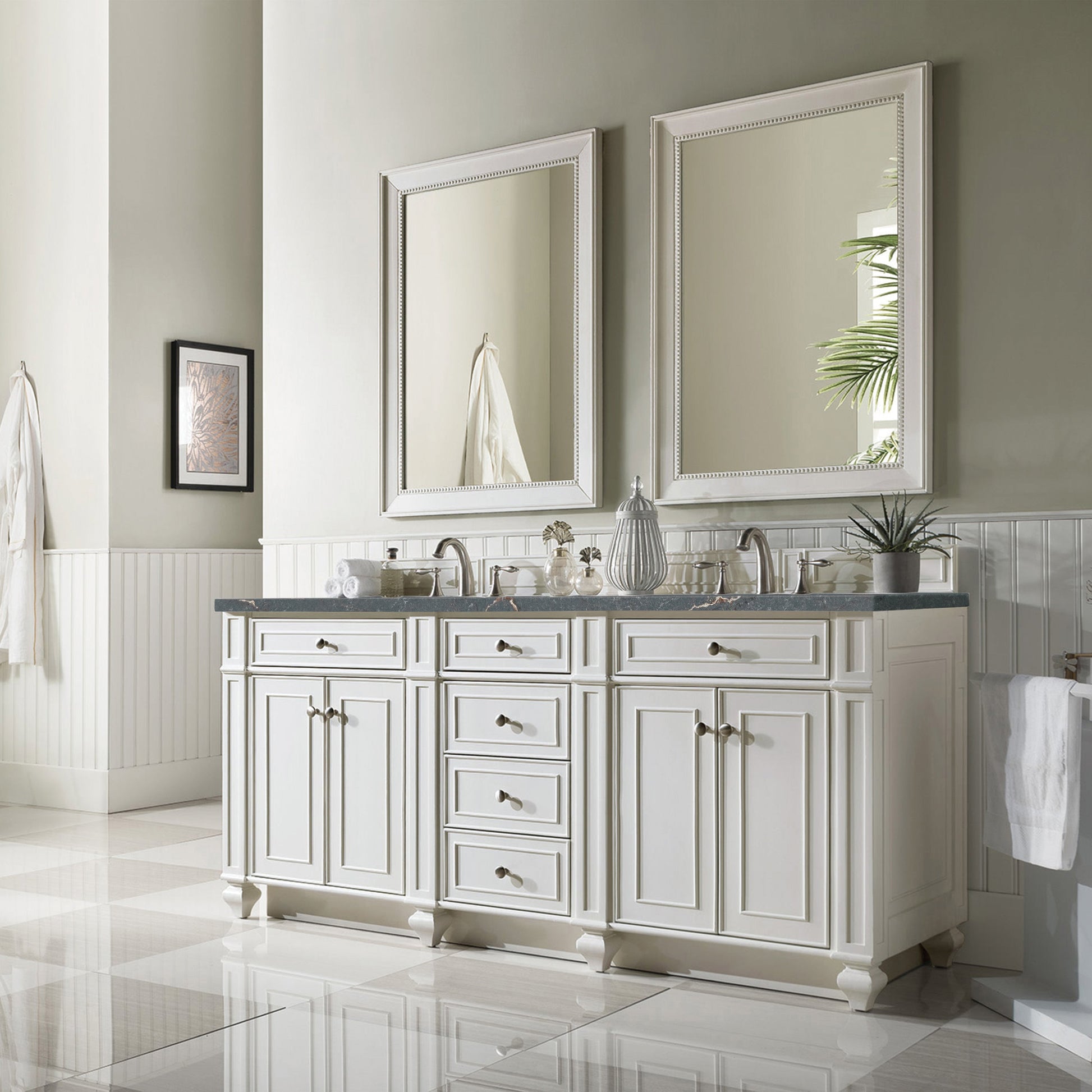 Bright White / Parisien Bleu - 3 Faucet Holes