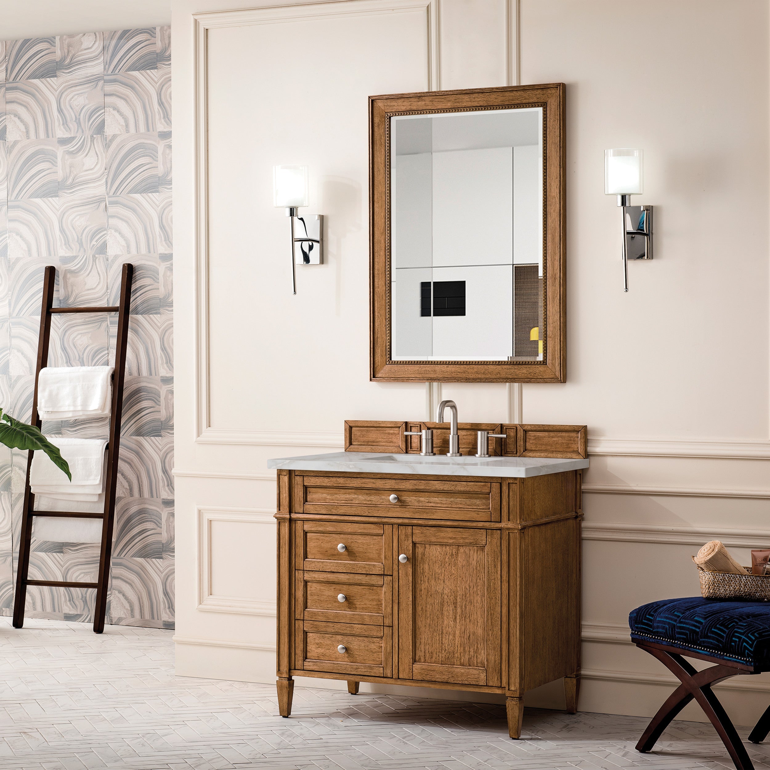 Saddle Brown / Victorian Silver - 3 Faucet Holes