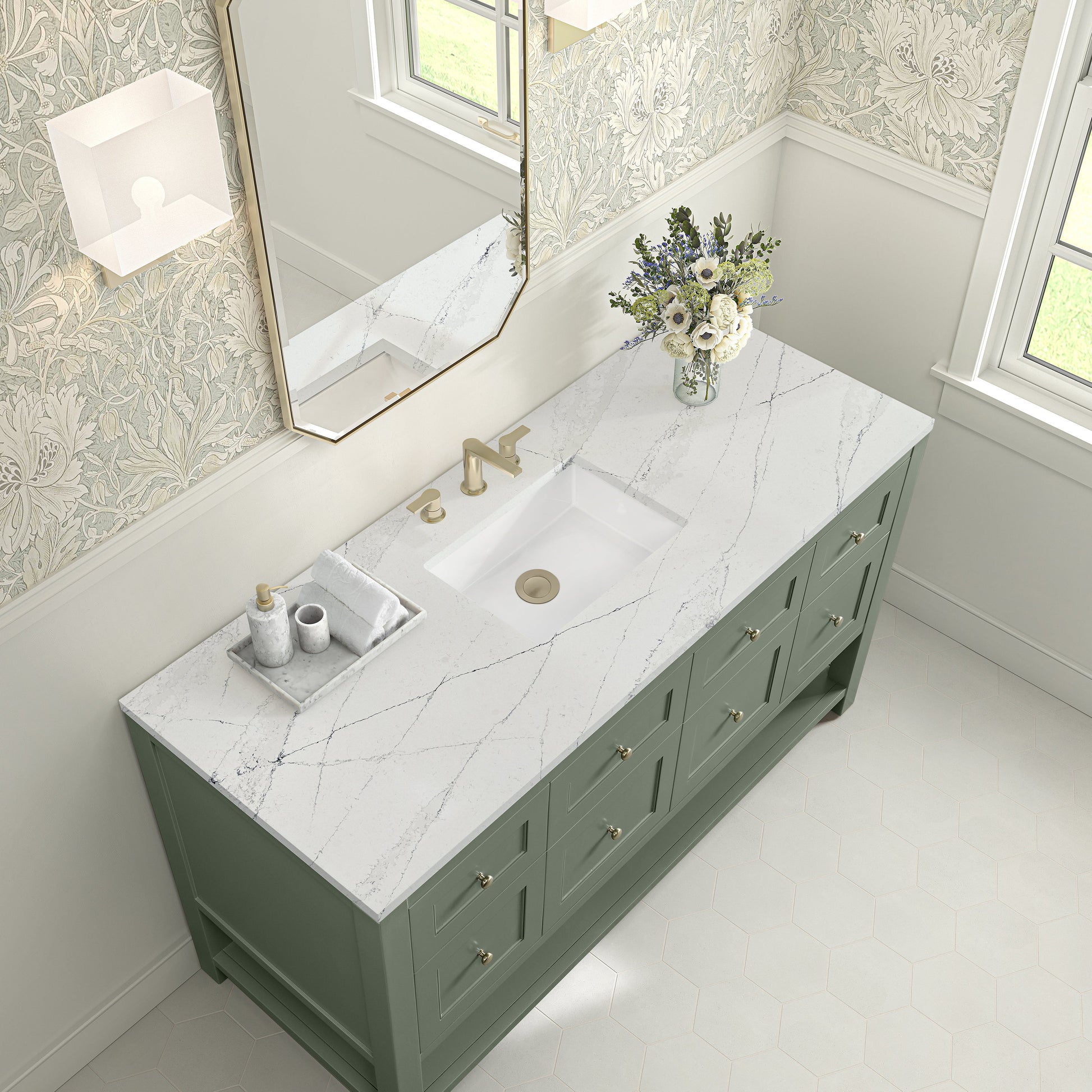Smokey Celadon / Ethereal Noctis - 3 Faucet Holes