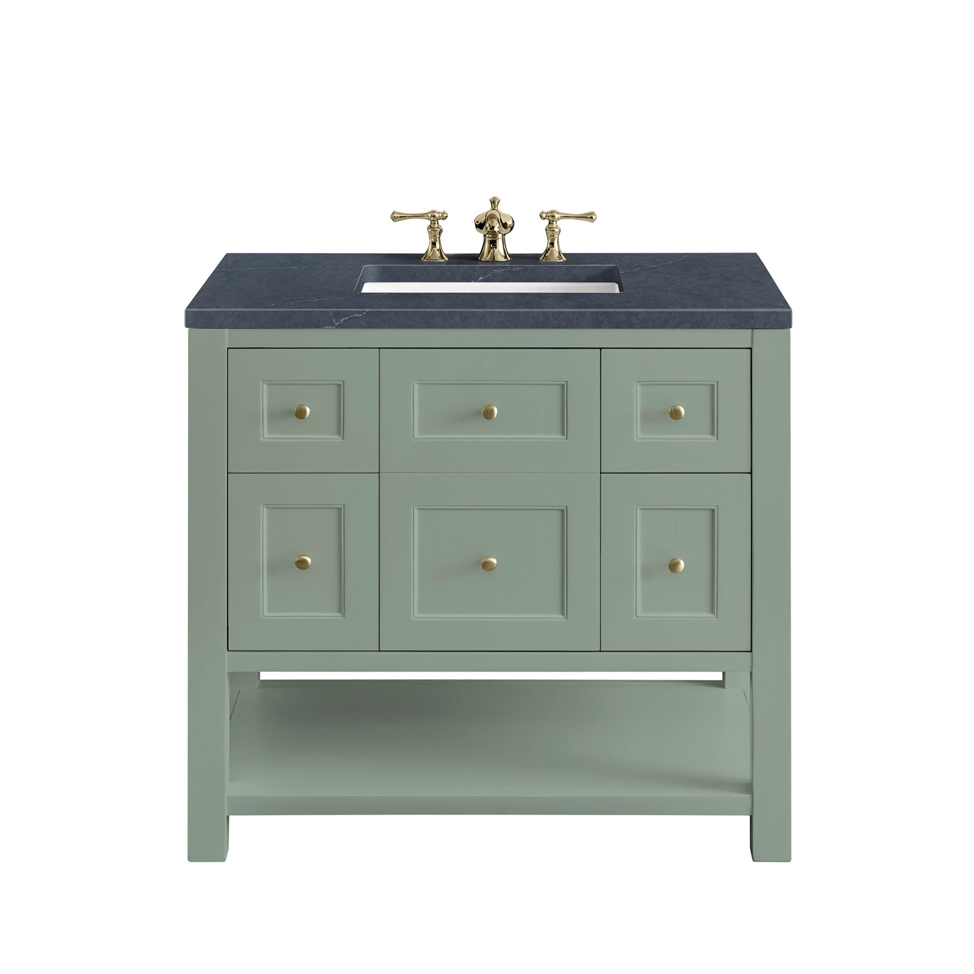 Smokey Celadon / Charcoal Soapstone - 3 Faucet Holes