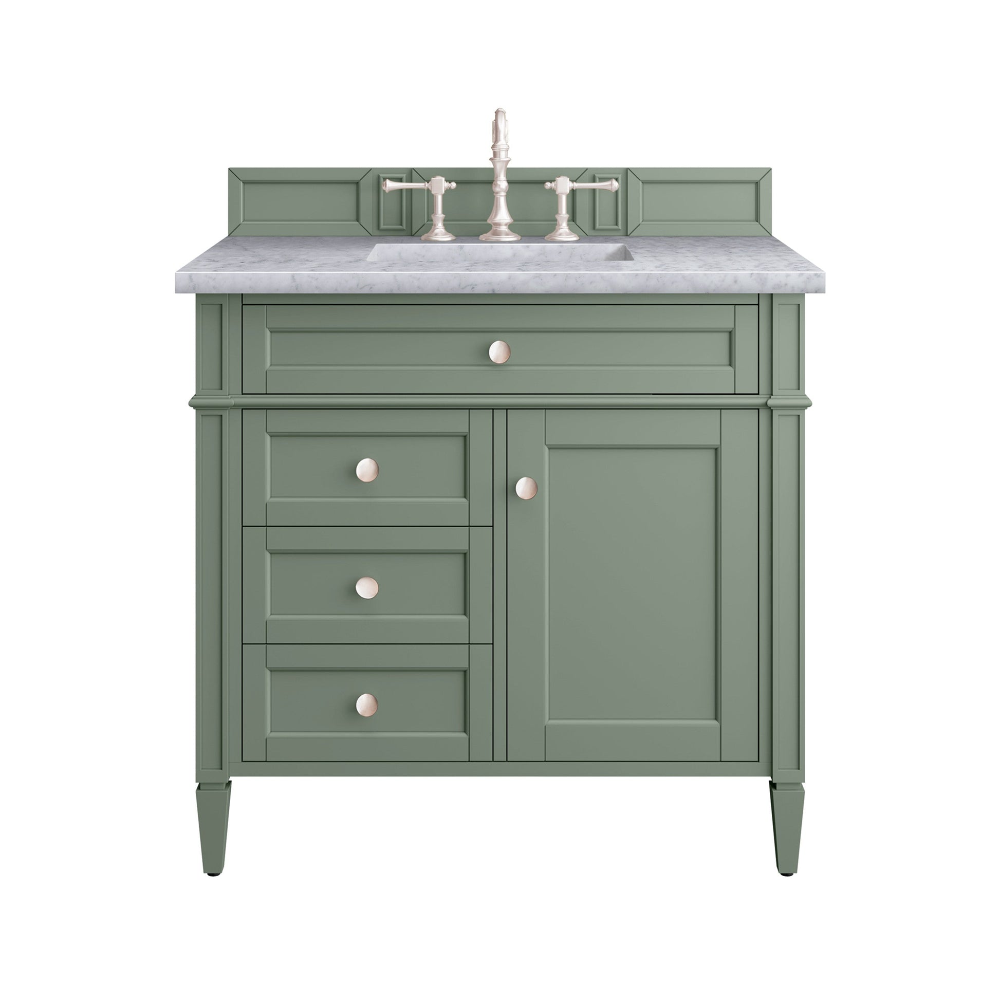 Smokey Celadon / Carrara White - 3 Faucet Holes