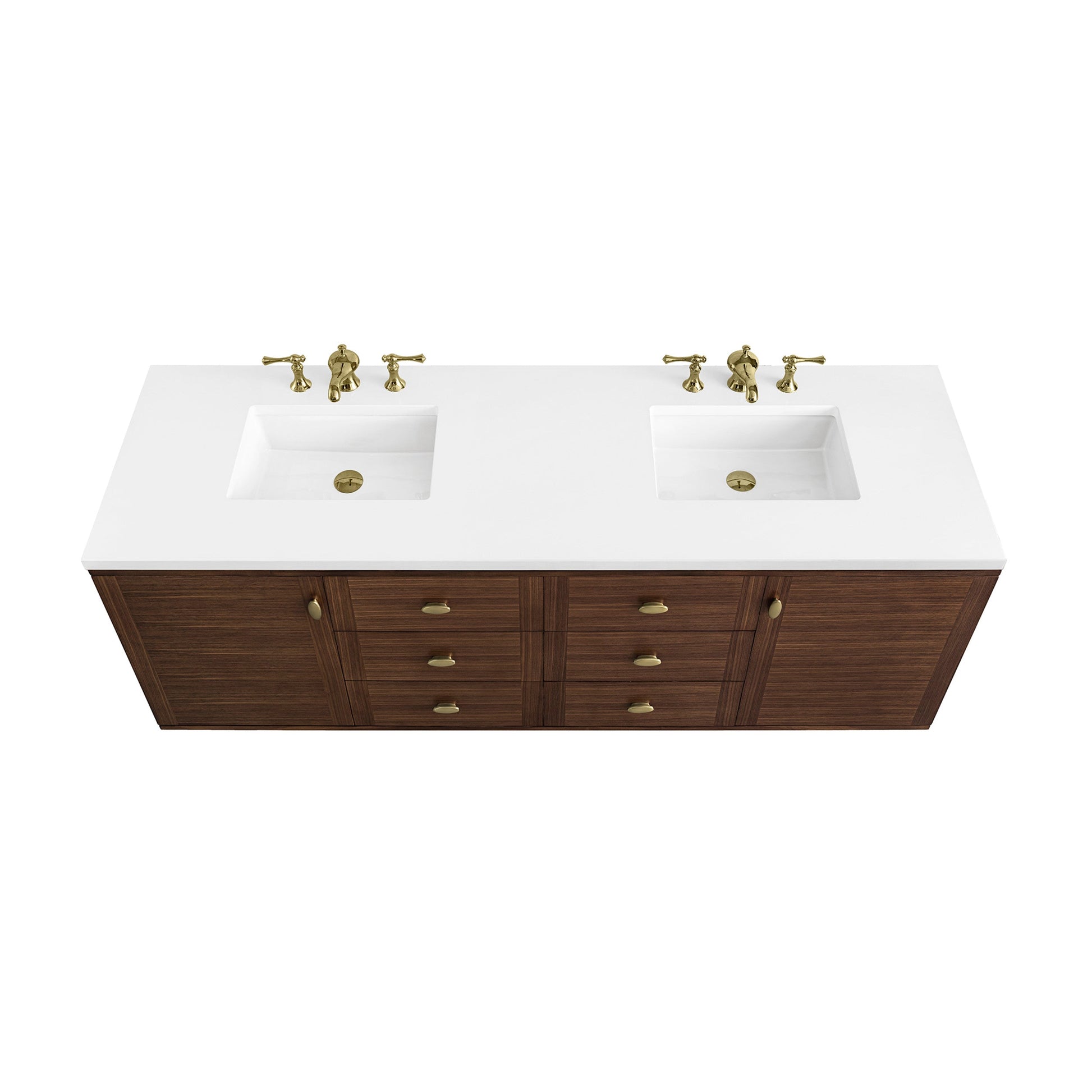 Mid-Century Walnut / White Zeus - 3 Faucet Holes