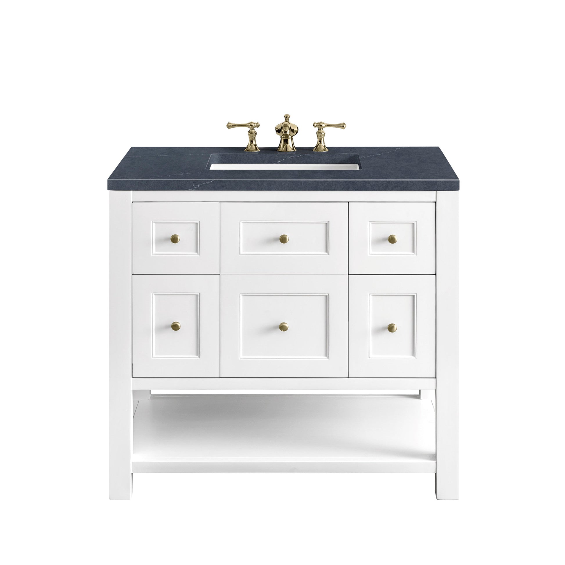 Bright White / Charcoal Soapstone - 3 Faucet Holes