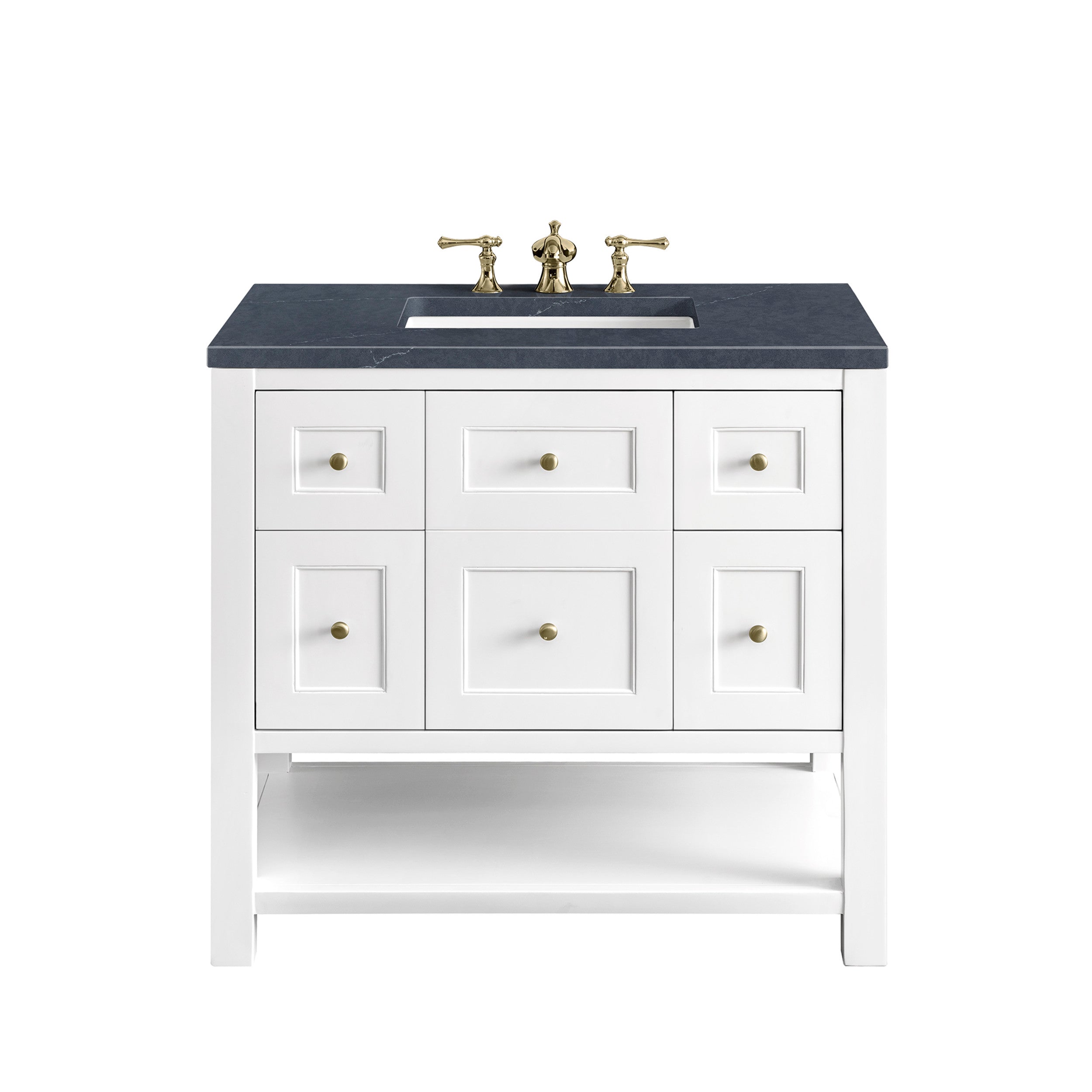 Bright White / Charcoal Soapstone - 3 Faucet Holes